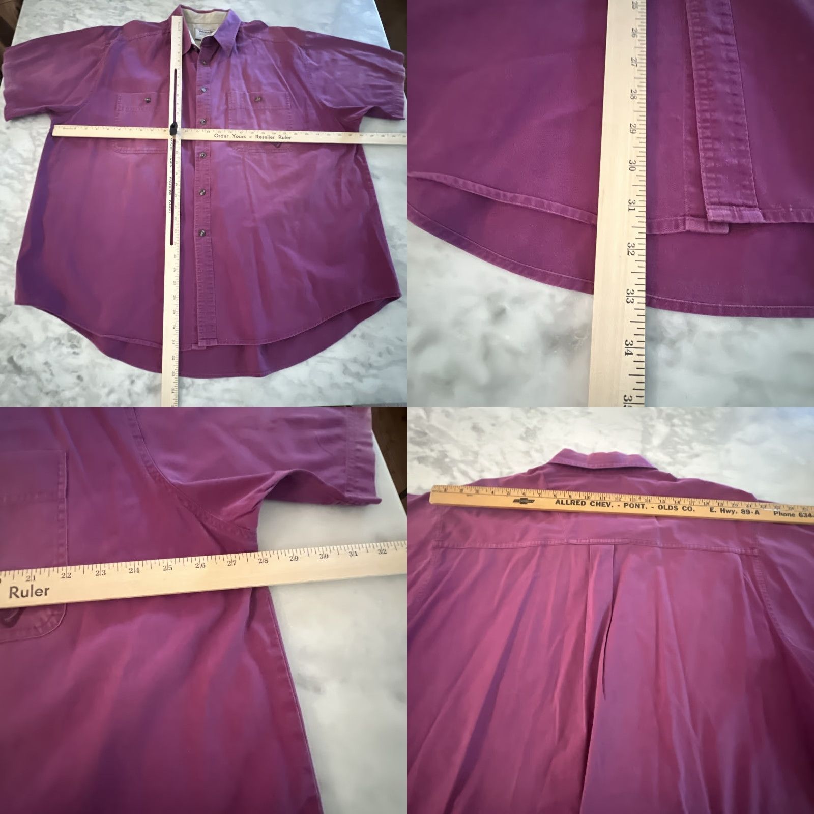Wrangler VINTAGE Wrangler Rugged Wear Shirt Men’s 2XL Short Sleeve Purple Pocket Button-Up Shirt Men 2XL Purple Casual Outdoor N/A Size US XXL / EU 58 / 5 - 8 Thumbnail