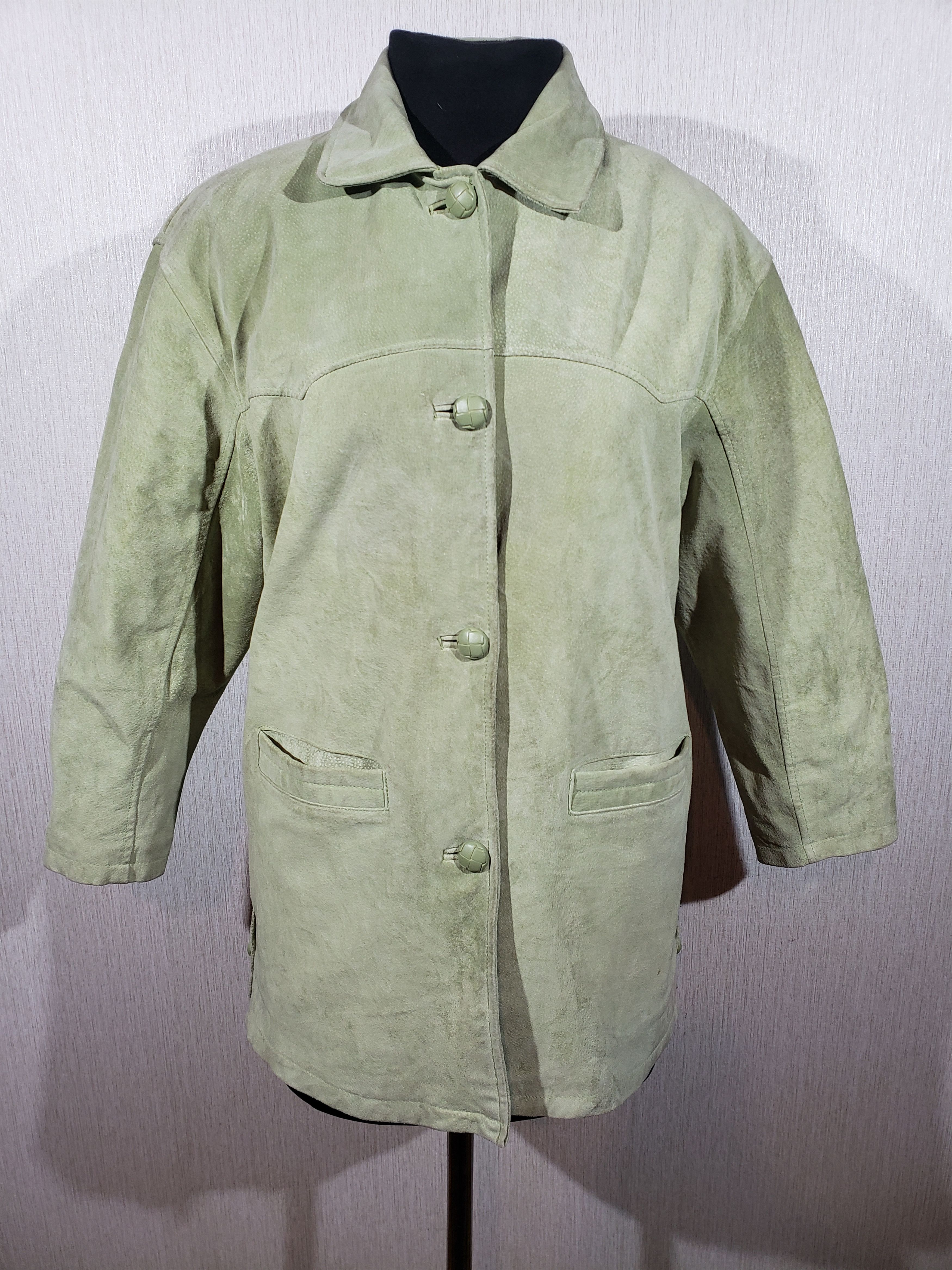 Uniqlo Stylish women's green leather jacket. Size XL / US 12-14 / IT 48-50 - 1 Thumbnail