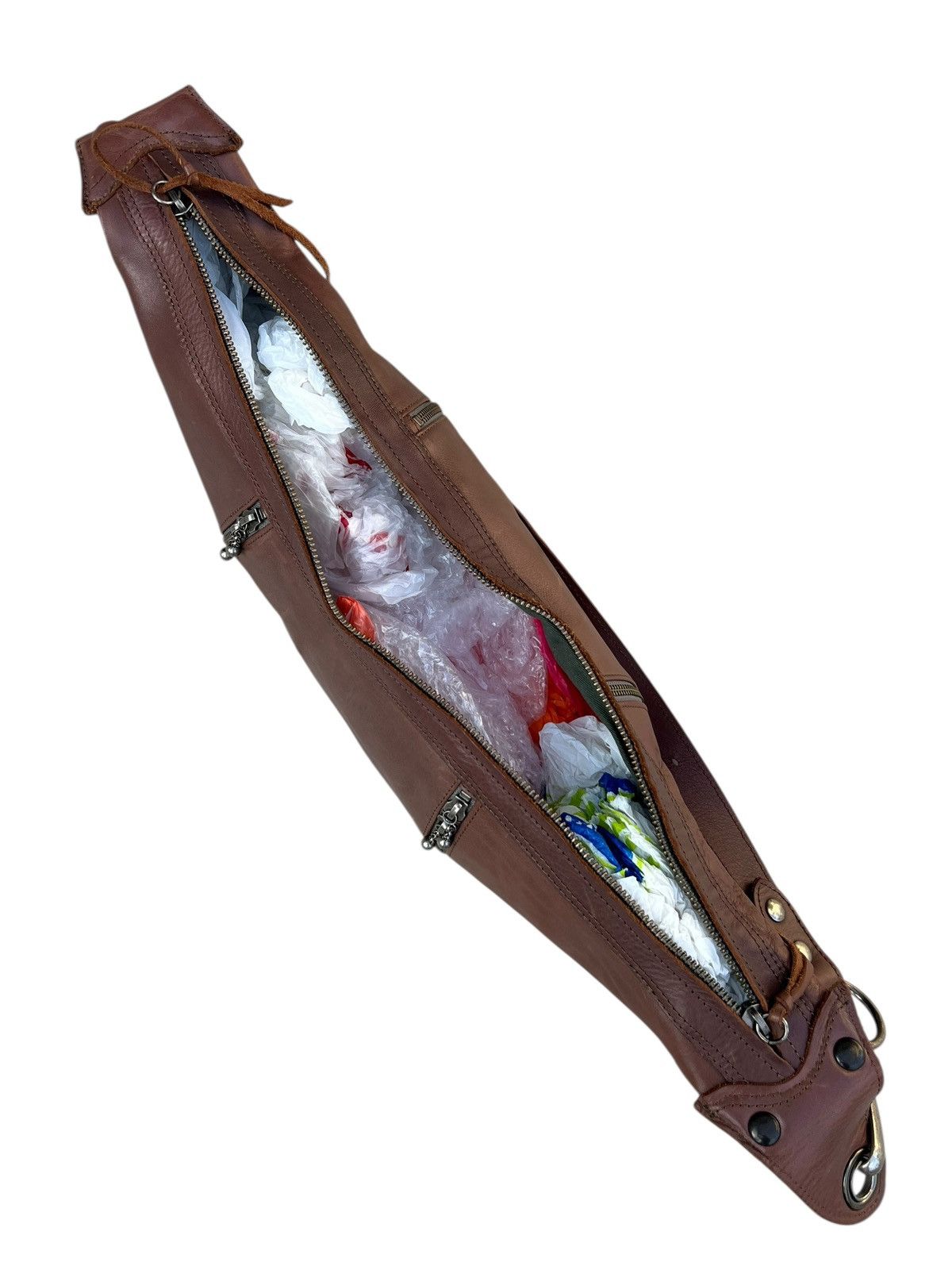 Alfredo Bannister × Leather Alfredo Bannister Patina Leather Multi Pocket Banana Bag Size ONE SIZE - 19 Thumbnail