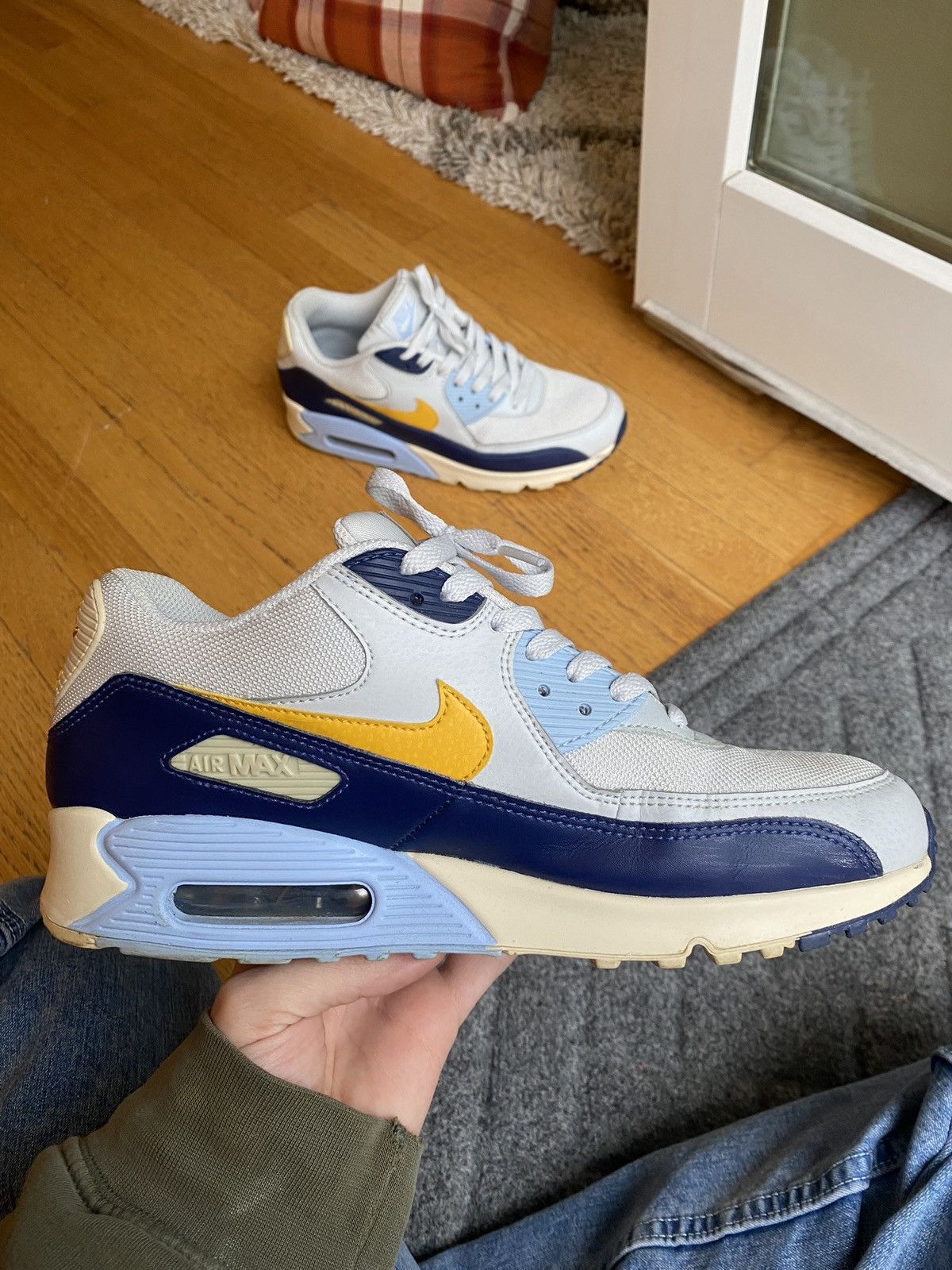 Nike Nike Air Max 90 Pure Platinum Blue Void Size US 9.5 / EU 42-43 - 17 Thumbnail