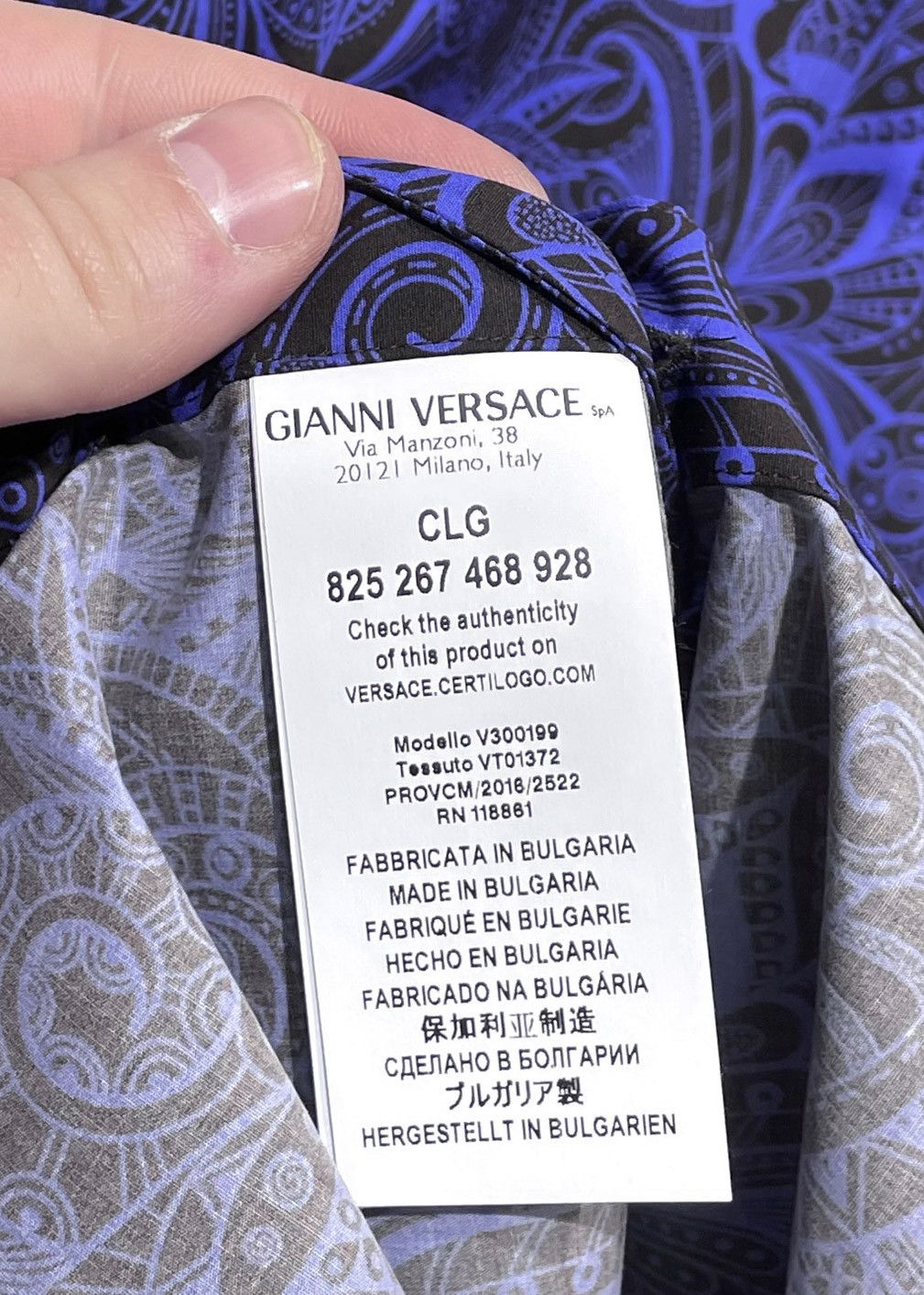 Versace Versace Blue Brown Paisley Patterns Cotton Shirt Size US L / EU 52-54 / 3 - 7 Thumbnail
