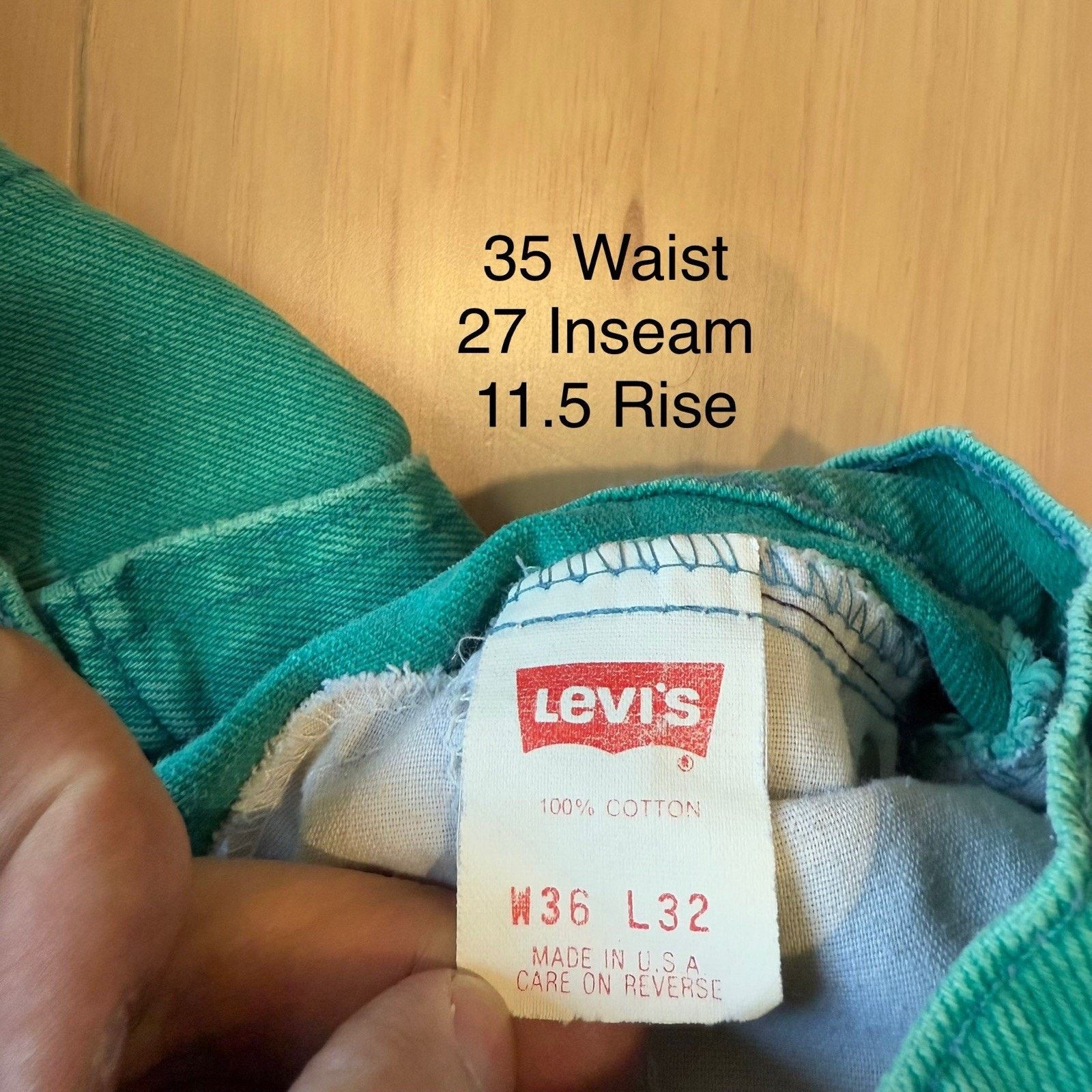 Levi's Vintage Levis 560 Jeans 35 Teal Made In USA 80s Relaxed Size US 35 - 7 Thumbnail