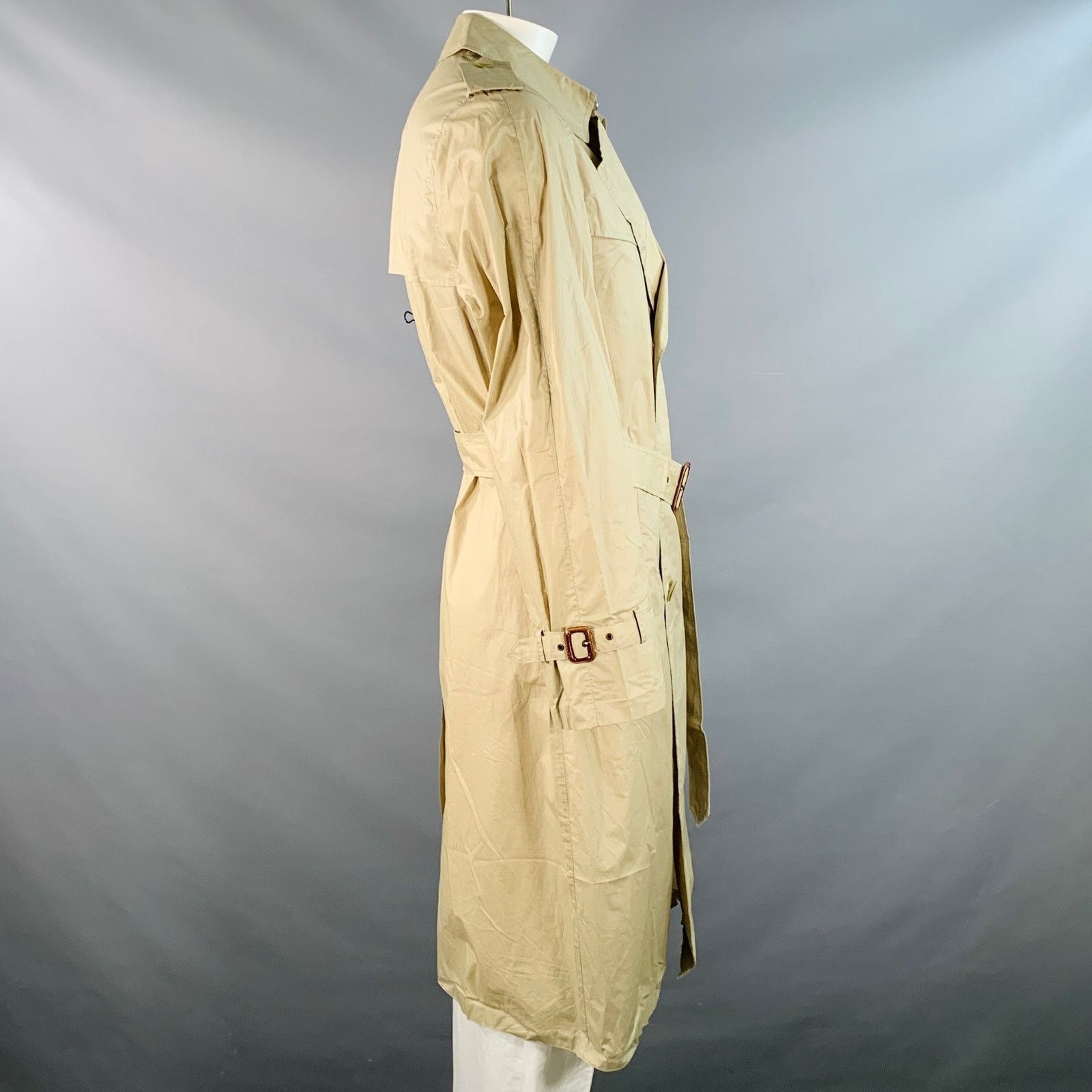 Pierre Balmain Size XL Beige Cotton Double Breasted Trench Coat Size US XL / EU 56 / 4 - 2 Thumbnail