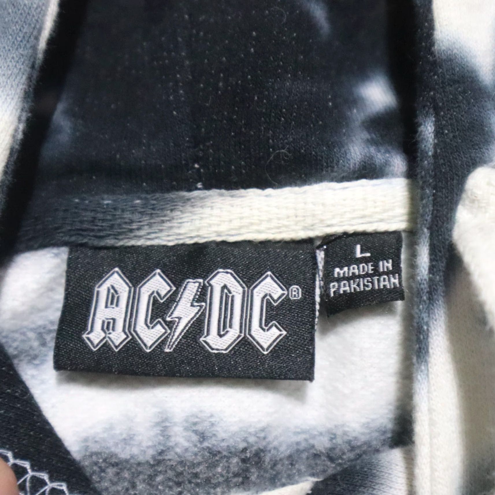 Vintage AC/DC Sweatshirt Tie Dye Vintage Style Pullover Sweater Hoodie Crop Top L Large Gray Size L / US 10 / IT 46 - 3 Thumbnail