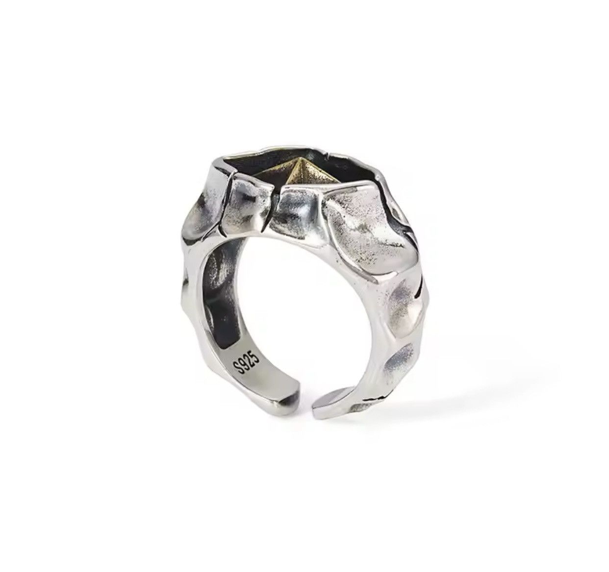 Jewelry Classic Star Pattern Explosion Crack Stone Pattern Ring Size ONE SIZE - 2 Thumbnail