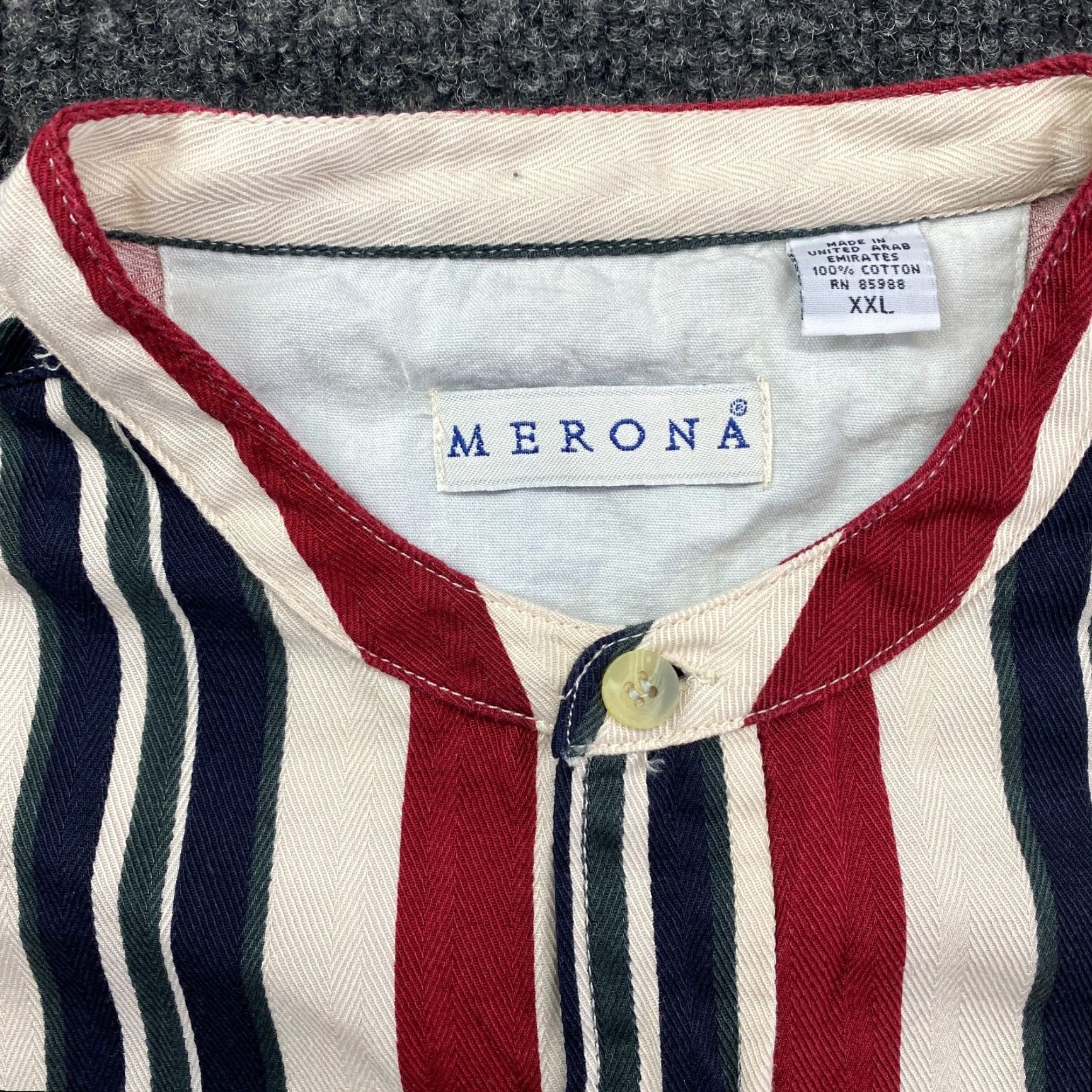 Merona VINTAGE Merona Shirt Button-Up Striped Long Sleeve XXL Red Blue Beige Western Merona Shirt Button-Up Striped Long Sleeve 2XL Red Western Mens Size US XXL / EU 58 / 5 - 2 Thumbnail