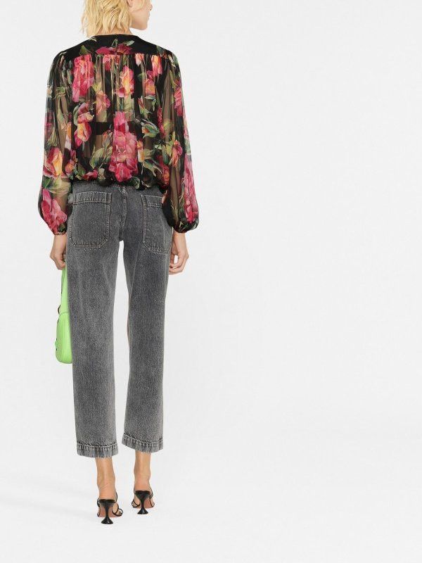 Dolce & Gabbana o1y0925 Silk Blouse in Multicolor Size XS / US 0-2 / IT 36-38 - 4 Thumbnail