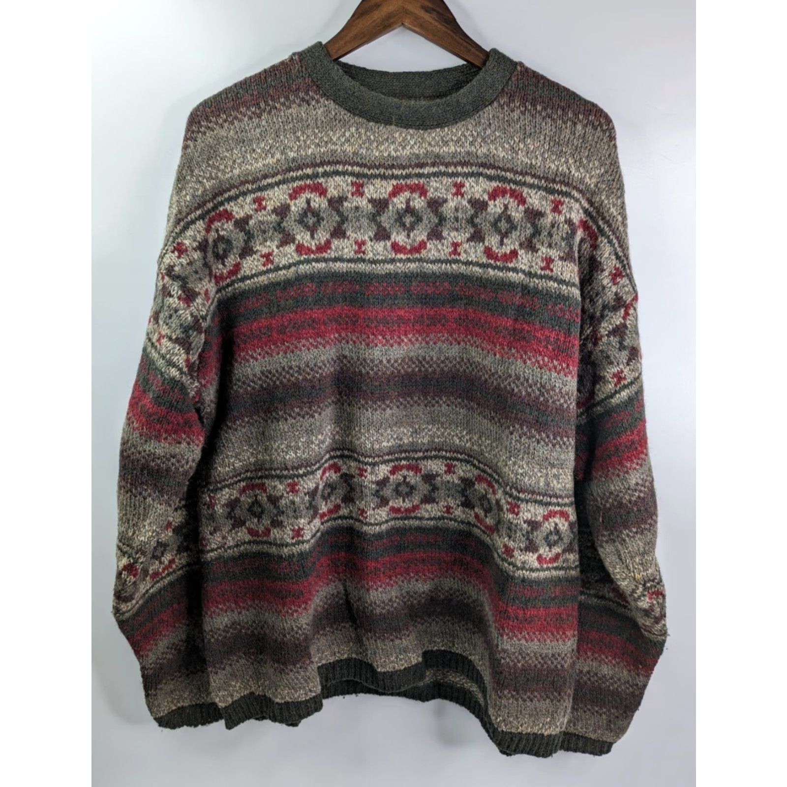 Vintage VINTAGE Woolrich Nordic Fair Isle Crewneck Knit Wool Sweater Pullover Mens Large Size US L / EU 52-54 / 3 - 2 Thumbnail