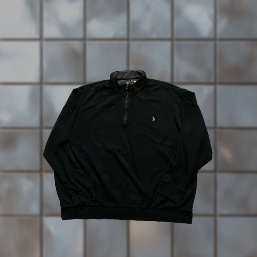 Polo Ralph Lauren VINTAGE Polo Ralph Lauren Pony Logo Black 1/4 Zip Performance Pullover Sweatshirt 2XB Mens Long Sleeve Shirt Size US XXL / EU 58 / 5 - 1 Thumbnail