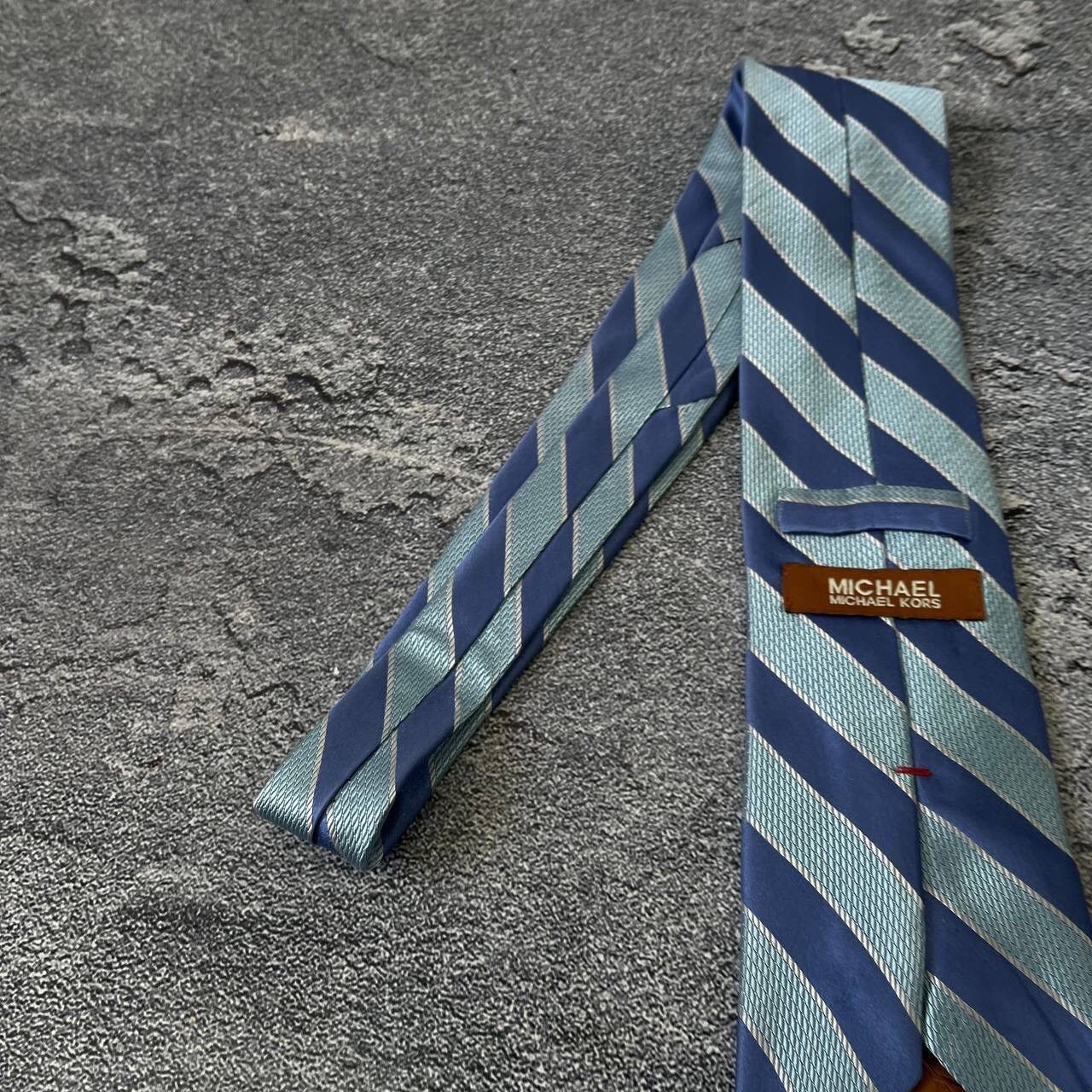 Michael Kors Michael Kors Mens Navy Tie Necktie Trendy Solid Pattern MK Size ONE SIZE - 6 Thumbnail