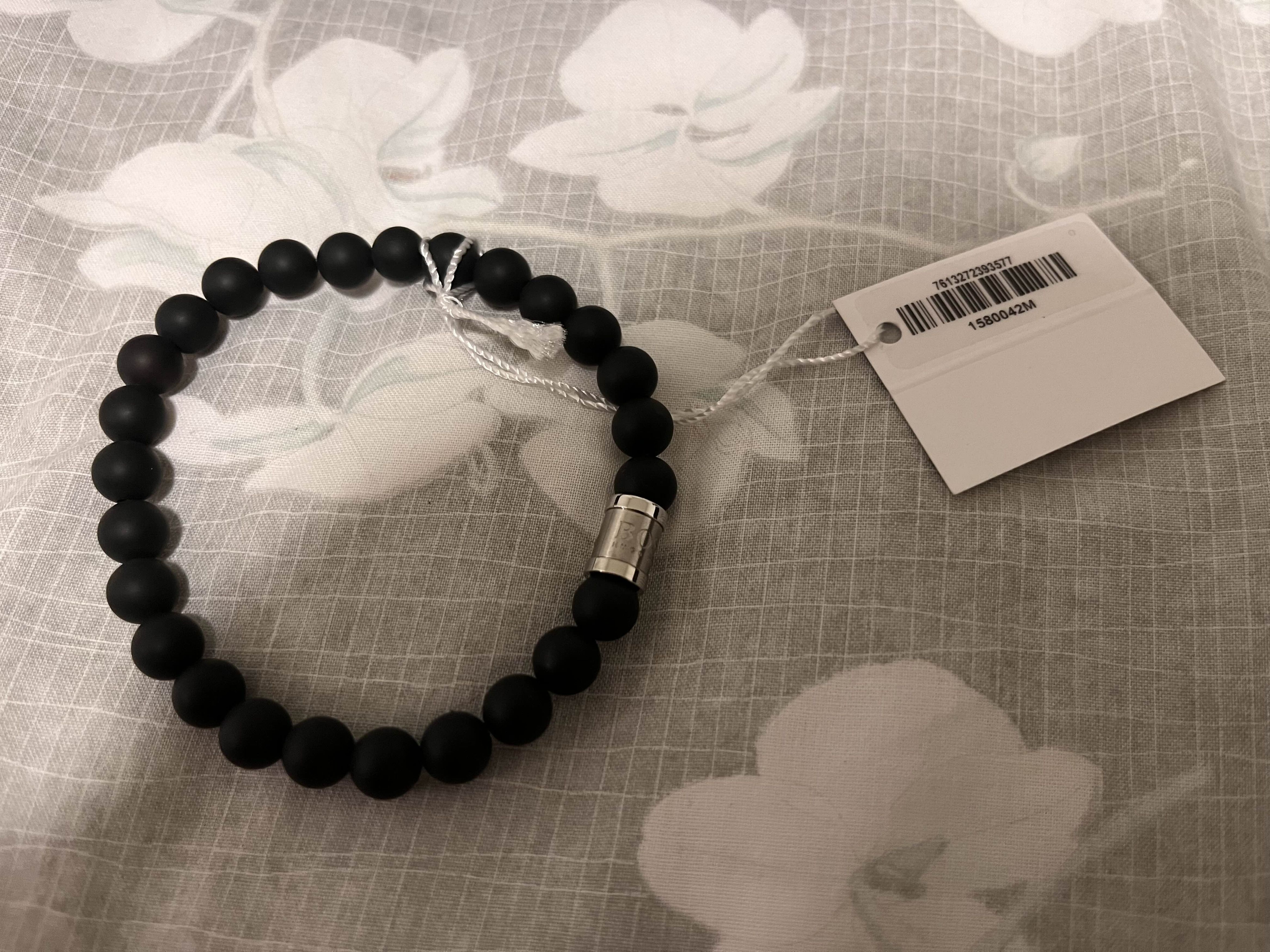 Hugo Boss Hugo Boss beaded bracelet in black with magnetic clasp Size ONE SIZE - 2 Thumbnail