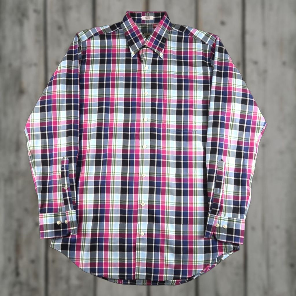 Peter Millar Peter Millar Dress Shirt M Multicolor Plaid 100% Cotton Long Sleeve Button-Down Collar Mens Size US M / EU 48-50 / 2 - 1 Thumbnail