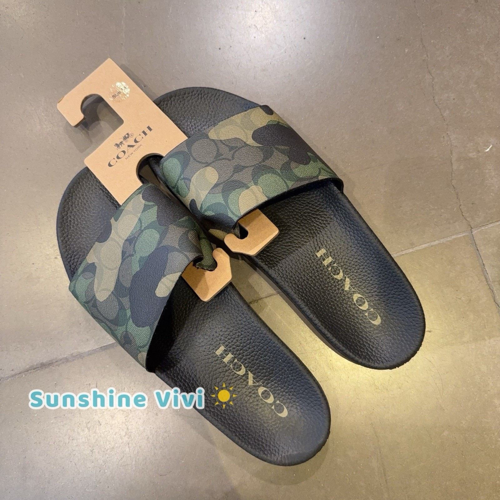 Coach NWT Coach Men's Slide In Camo Print Gunmetal/Green CO109 Size US 13 / EU 46 - 1 Thumbnail