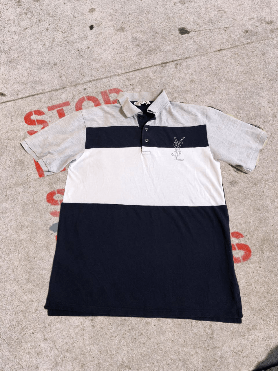 Yves Saint Laurent Yves Saint Laurent Big Logo Polo Shirt Short Sleeve YSL Size US M / EU 48-50 / 2 - 1 Thumbnail