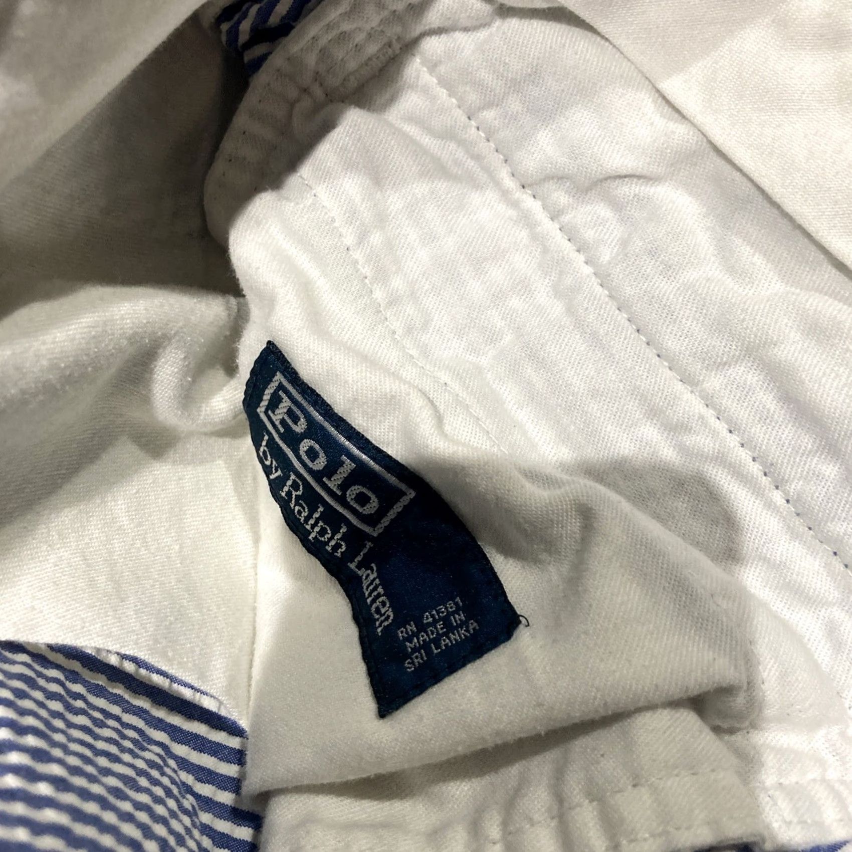 Polo Ralph Lauren Polo Ralph Lauren Seersucker Shorts Men's 36 Blue White Stretch Classic Fit Blue White Striped Flat Front Casual Shorts Mens 36 Size US M / EU 48-50 / 2 - 5 Thumbnail