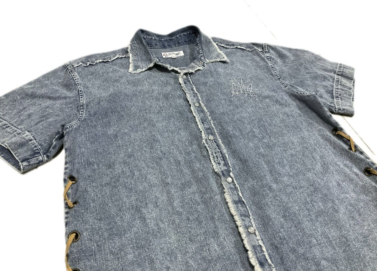Hysteric Glamour × If Six Was Nine × Le Grande Bleu (L.G.B.) 🔥Sick Y2K Japanese Denim Frayed Bondage Shirt Lgb Style Size US L / EU 52-54 / 3 - 3 Thumbnail