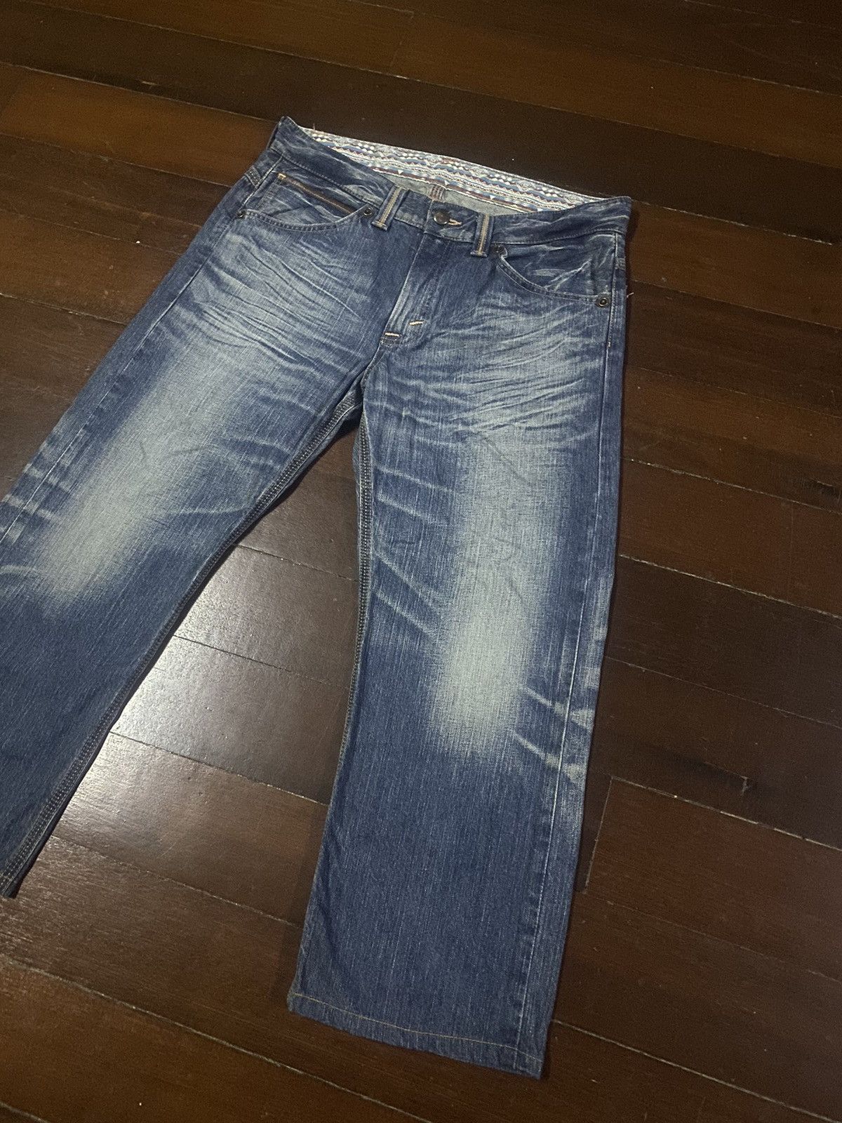 Ed Hardy × Edwin Fire design EDWIN exclusive vintage mud wash clawmark Size US 39 - 10 Thumbnail