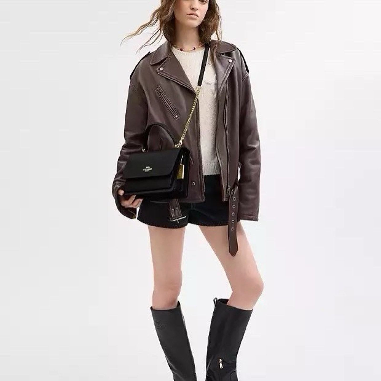 Coach NWT Coach Klare Top Handle Bag Leather CY686 Gold/Black Size ONE SIZE - 7 Thumbnail