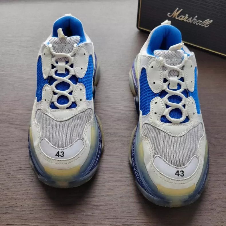 Balenciaga balenciaga triples white blue sneakers size 43-dmc Size US 10.5 / EU 43-44 - 1 Thumbnail