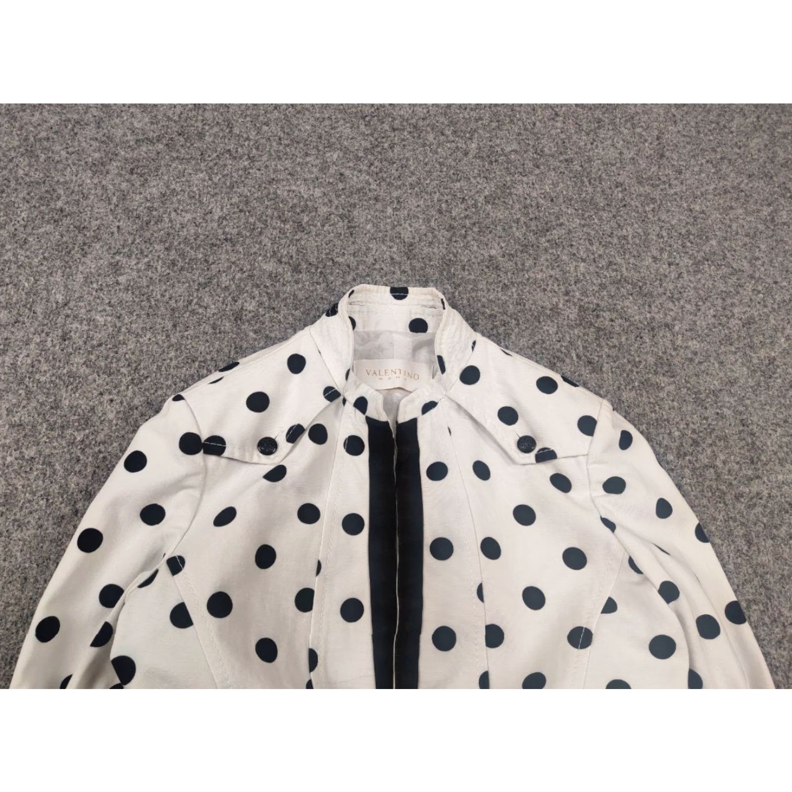 Valentino Valentino Valentino Roman Vintage Blazer Jacket Cotton White Black Polka Dots Size M / US 6-8 / IT 42-44 - 4 Thumbnail