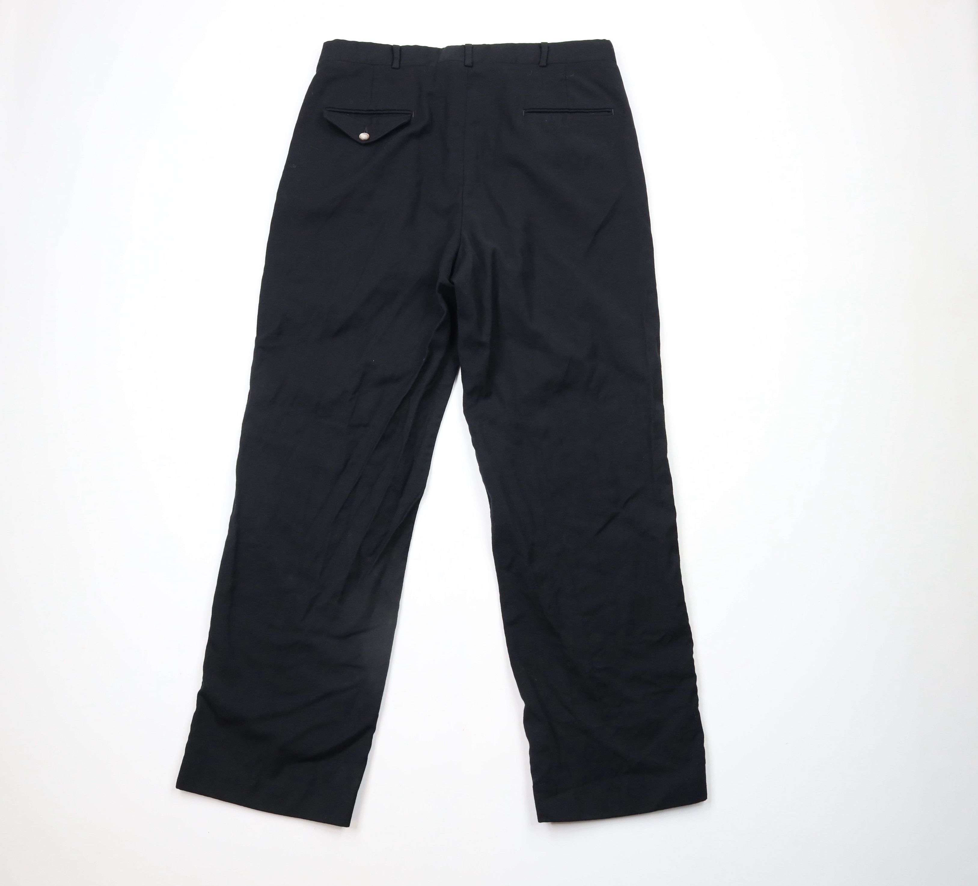 Lands' End × Vintage Vintage 90s Lands End Wide Leg Wool Chino Pants Black USA Size US 34 / EU 50 - 10 Thumbnail