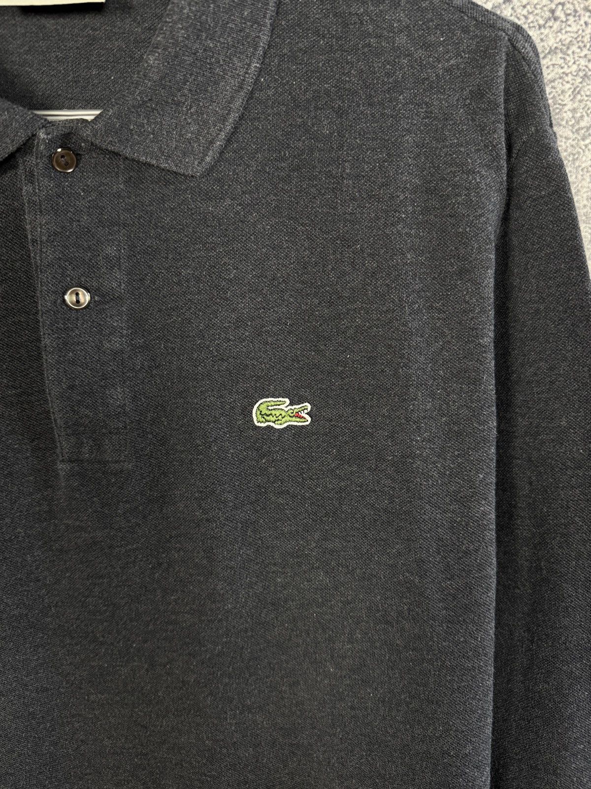 Lacoste Lacoste Long Sleeve Polo Shirt Classic Fit Gray Size 7 (XXL) Size US XXL / EU 58 / 5 - 6 Thumbnail