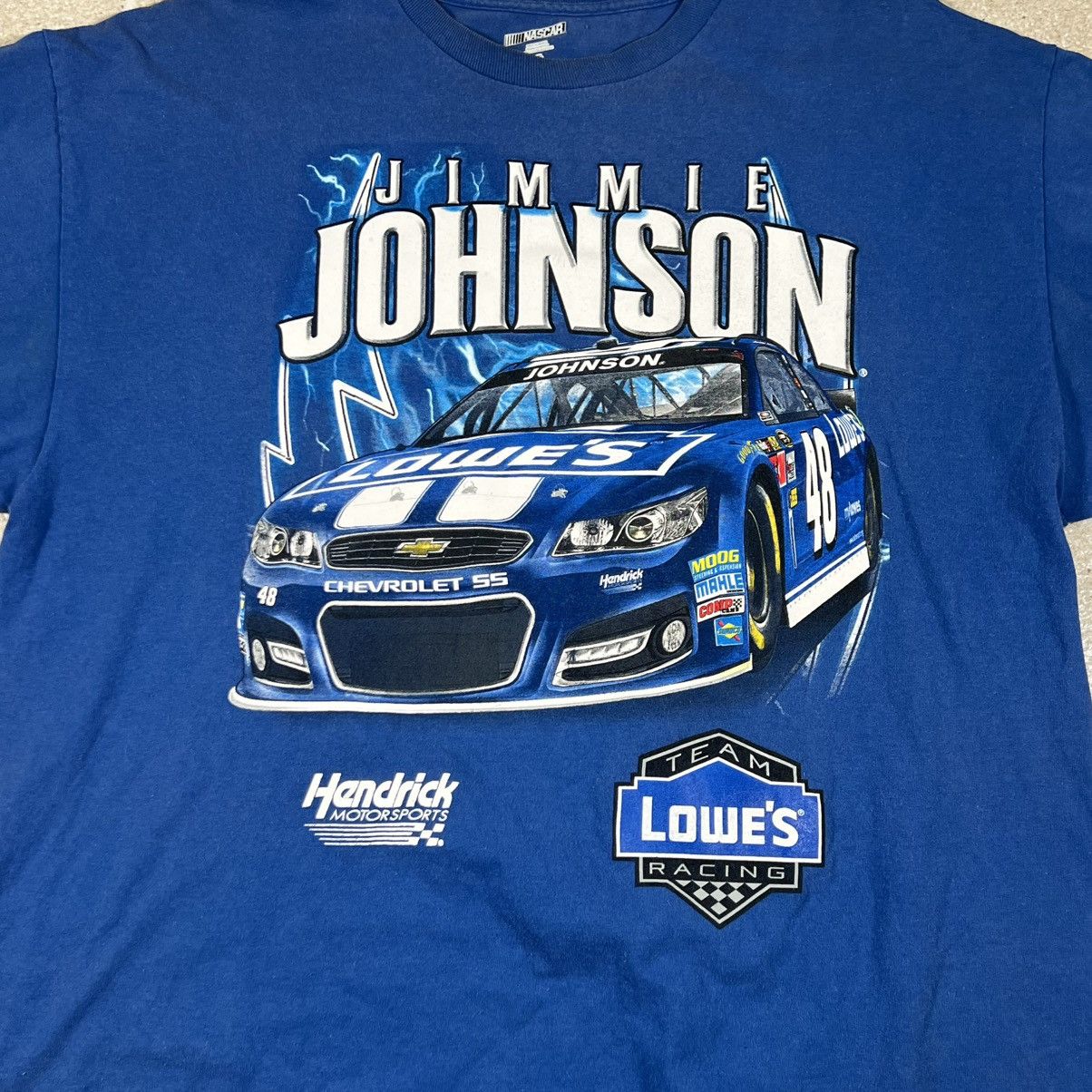 NASCAR Jimmie Johnson #48 Nascar Racing T-Shirt Lowes Blue Thunder Size US XXL / EU 58 / 5 - 2 Thumbnail