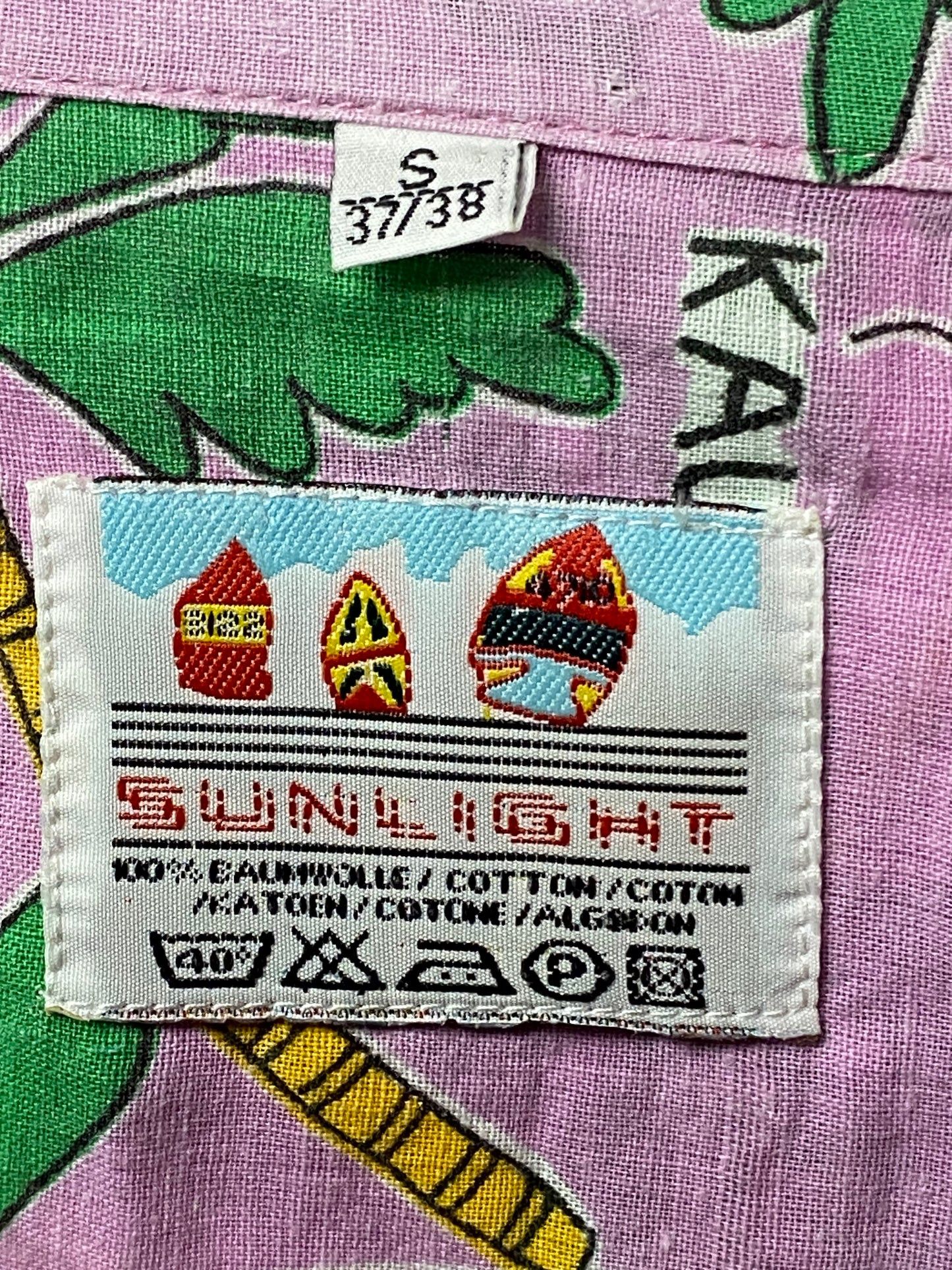 Vintage 80s Sun Light Vintage Men's Palms Print Hawaiian Shirt - S Size US S / EU 44-46 / 1 - 5 Thumbnail