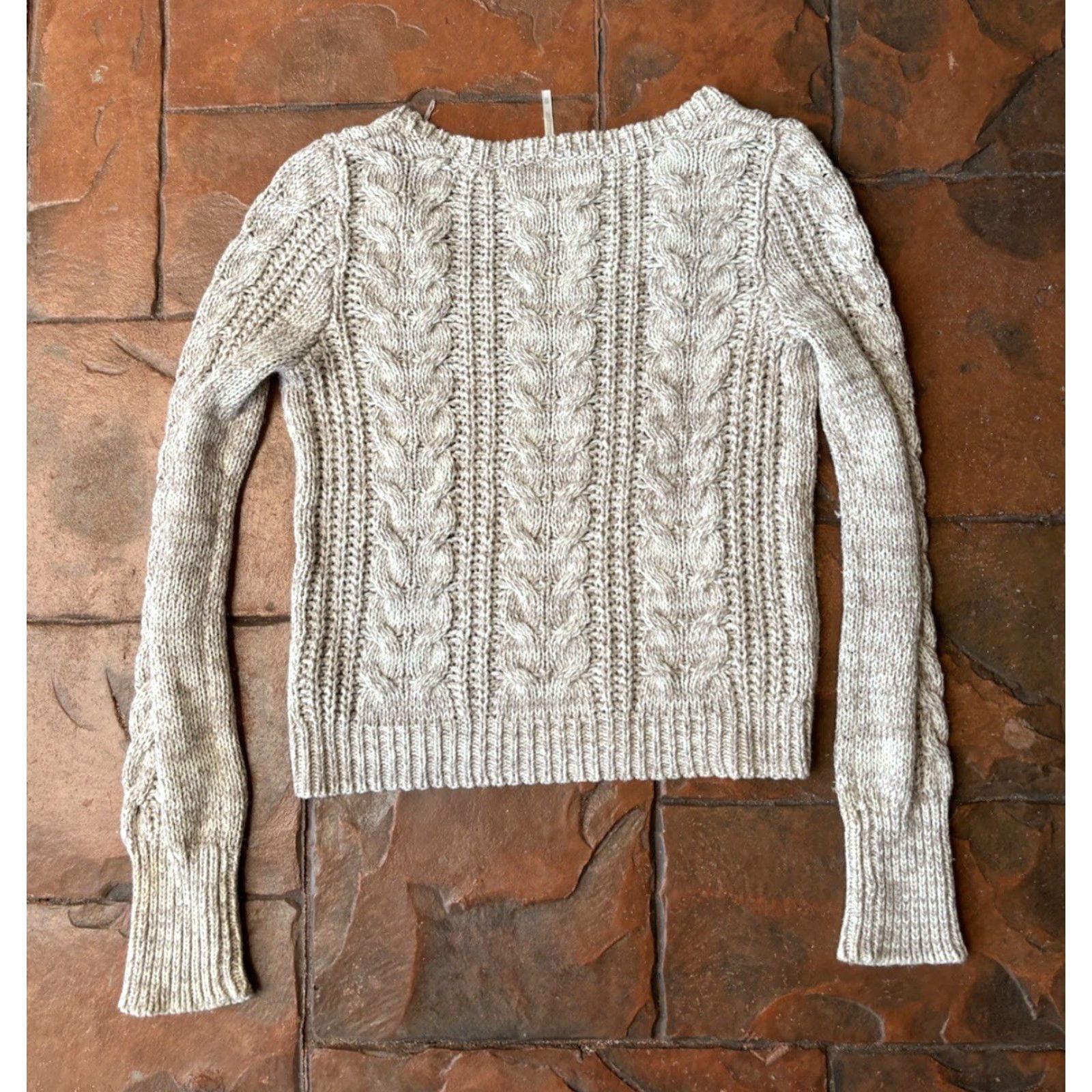 Free People Free People Cable Knit Long Sleeve Sweater Womens XS Beige Size XS / US 0-2 / IT 36-38 - 3 Thumbnail