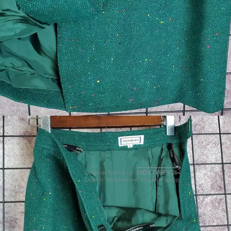 Yves Saint Laurent Yves Saint Laurent Green Embroidered Wool Skirt . Size 29" - 5 Thumbnail