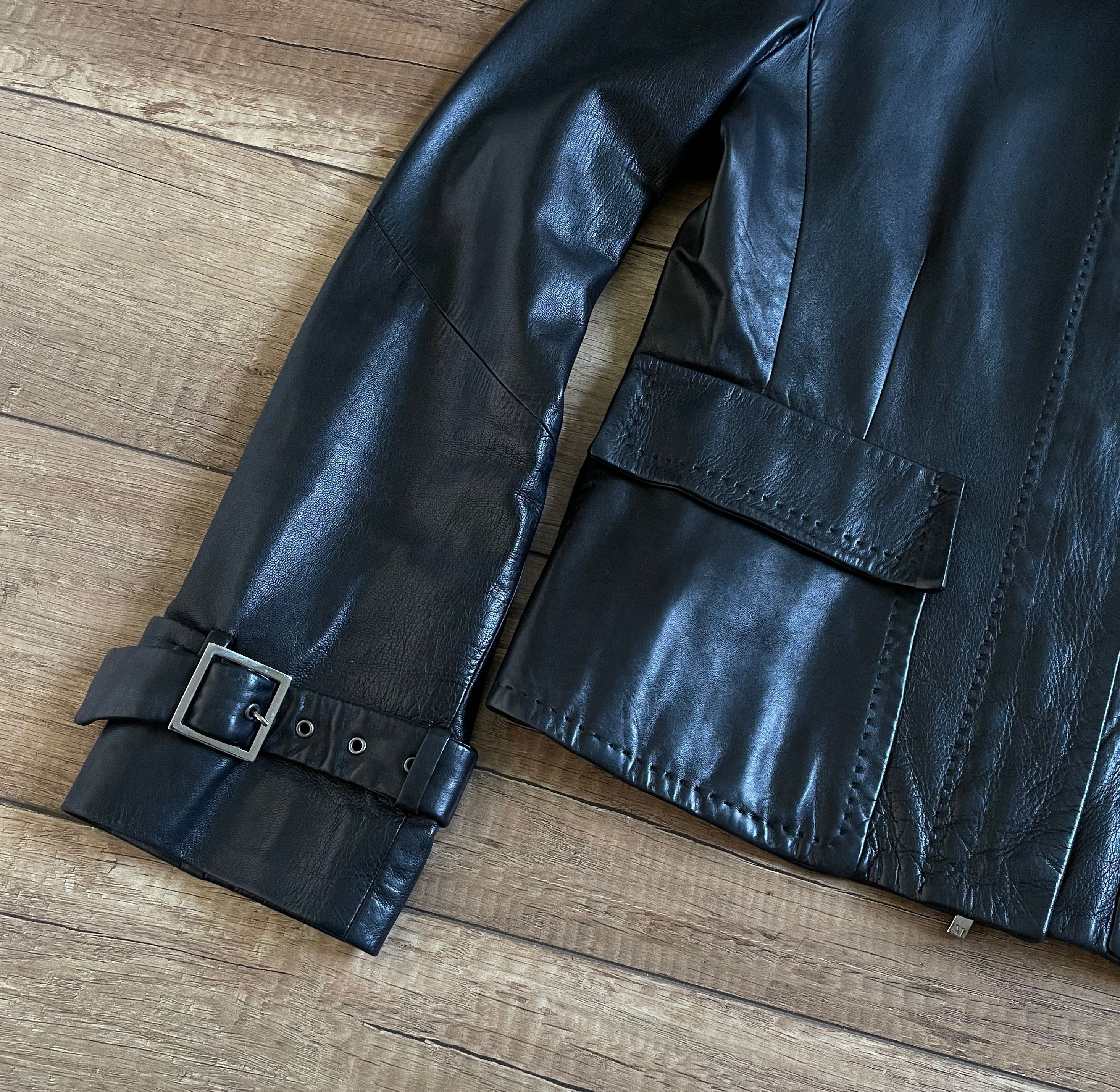 Max Mara Max Mara Black Leather Bomber Jacket Size M / US 6-8 / IT 42-44 - 3 Thumbnail