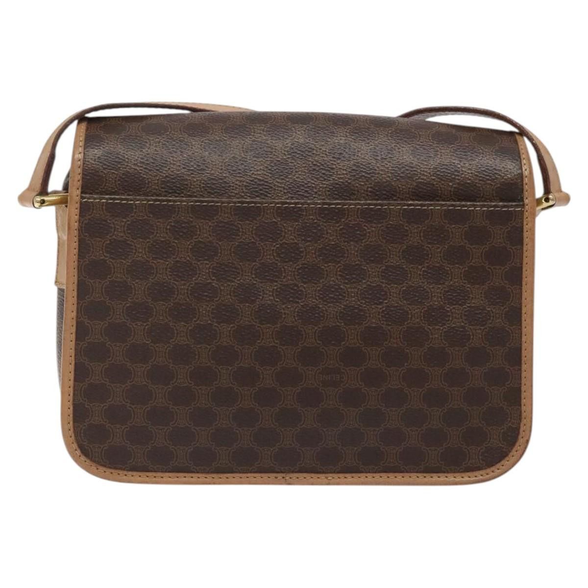 Celine CELINE Macadam Canvas Shoulder Bag Pvc Leather Brown Gold Size ONE SIZE - 3 Thumbnail