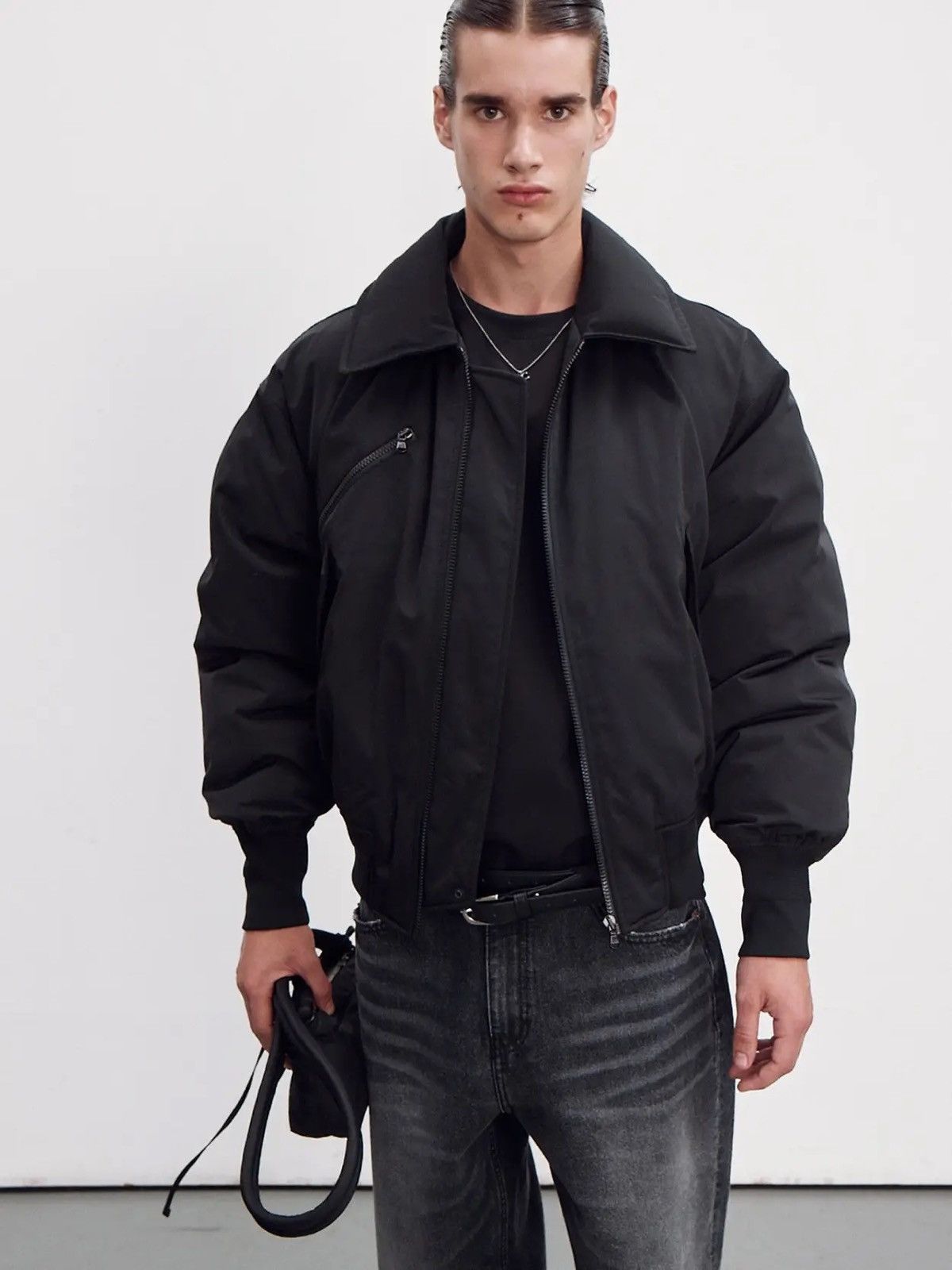 RECTO RECTO Black Pokono Down Jacket (Gr.L) Size US L / EU 52-54 / 3 - 5 Thumbnail