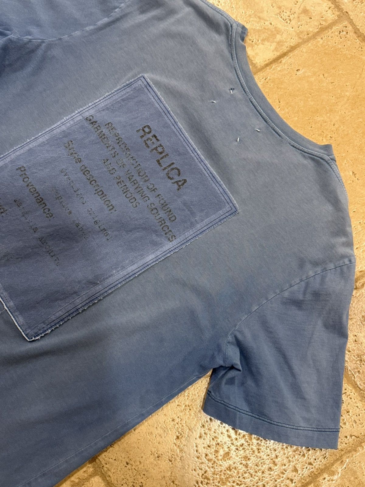 Maison Margiela Maison Margiela Replica Logo Faded Blue Oversized T-Shirt Size US S / EU 44-46 / 1 - 16 Thumbnail