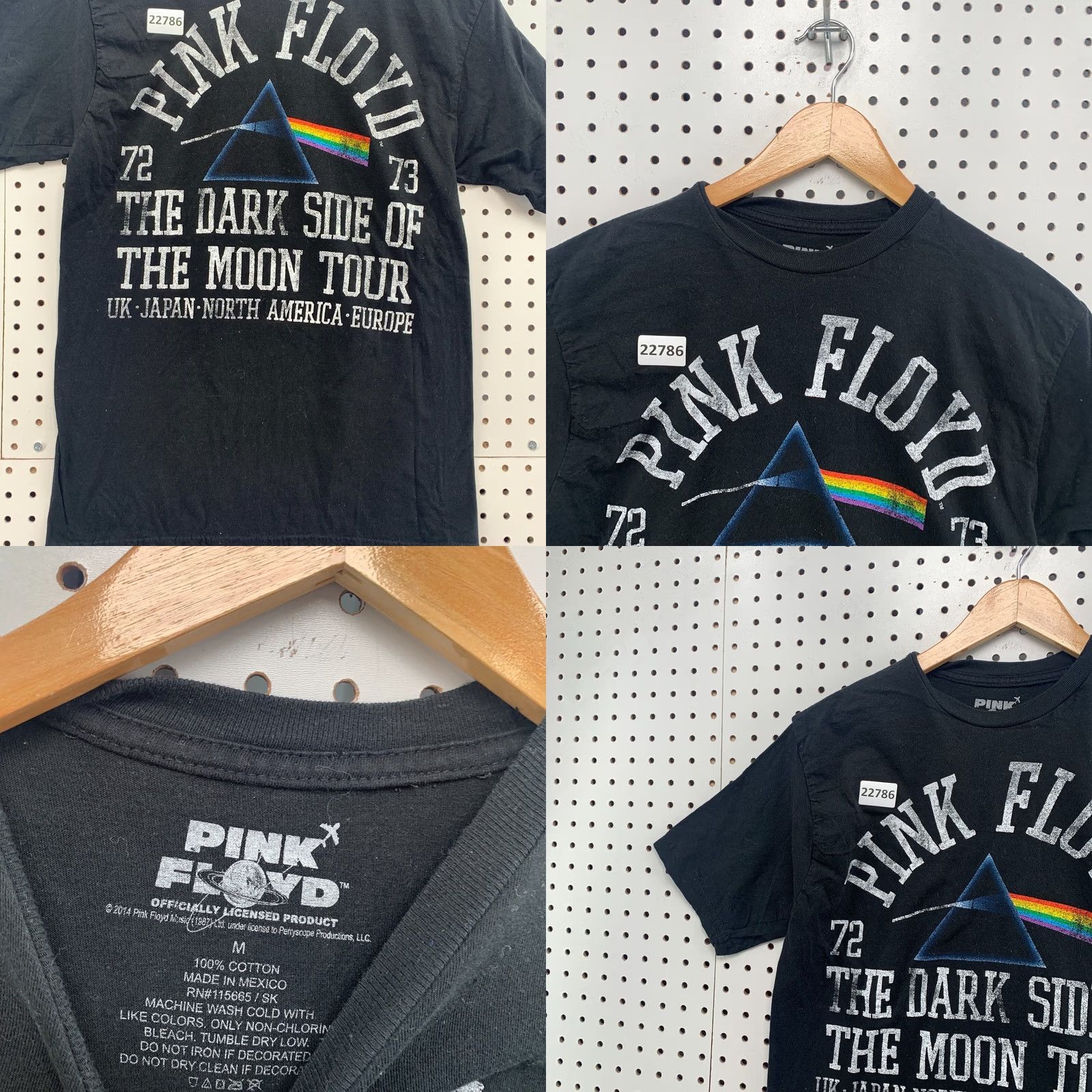 Vintage Pink Floyd Shirt Black The Dark Side Of The Moon Band TEE Adult Medium Mens Size US M / EU 48-50 / 2 - 8 Thumbnail
