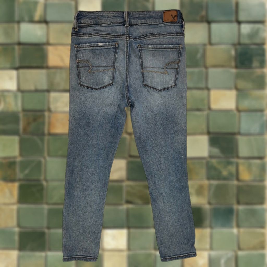 American Eagle Outfitters VINTAGE? No — American Eagle Outfitters Women's Jegging Crop Jeans Blue 5-Pocket Stretch High Rise Slim Size 4 Reg M4J Women Size 27" / US 4 / IT 40 - 1 Thumbnail