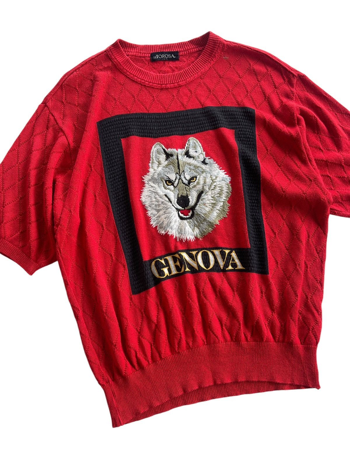 Vintage Vintage St.Torosa Genova Wolf Embroidery Jumper Knitted Size US L / EU 52-54 / 3 - 1 Thumbnail