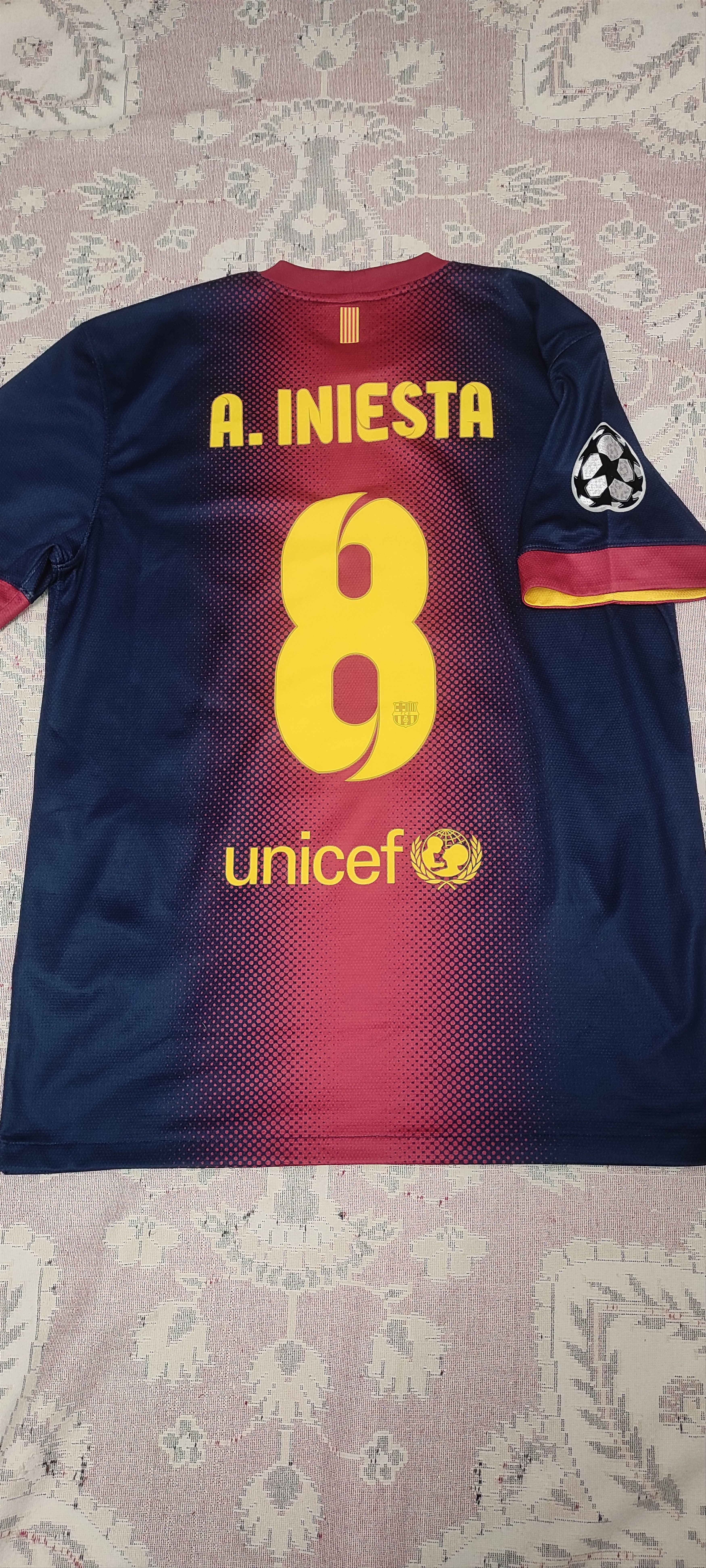 Barca Barcelona football 2012 - 2013 #8 Iniesta Cup Jersey
