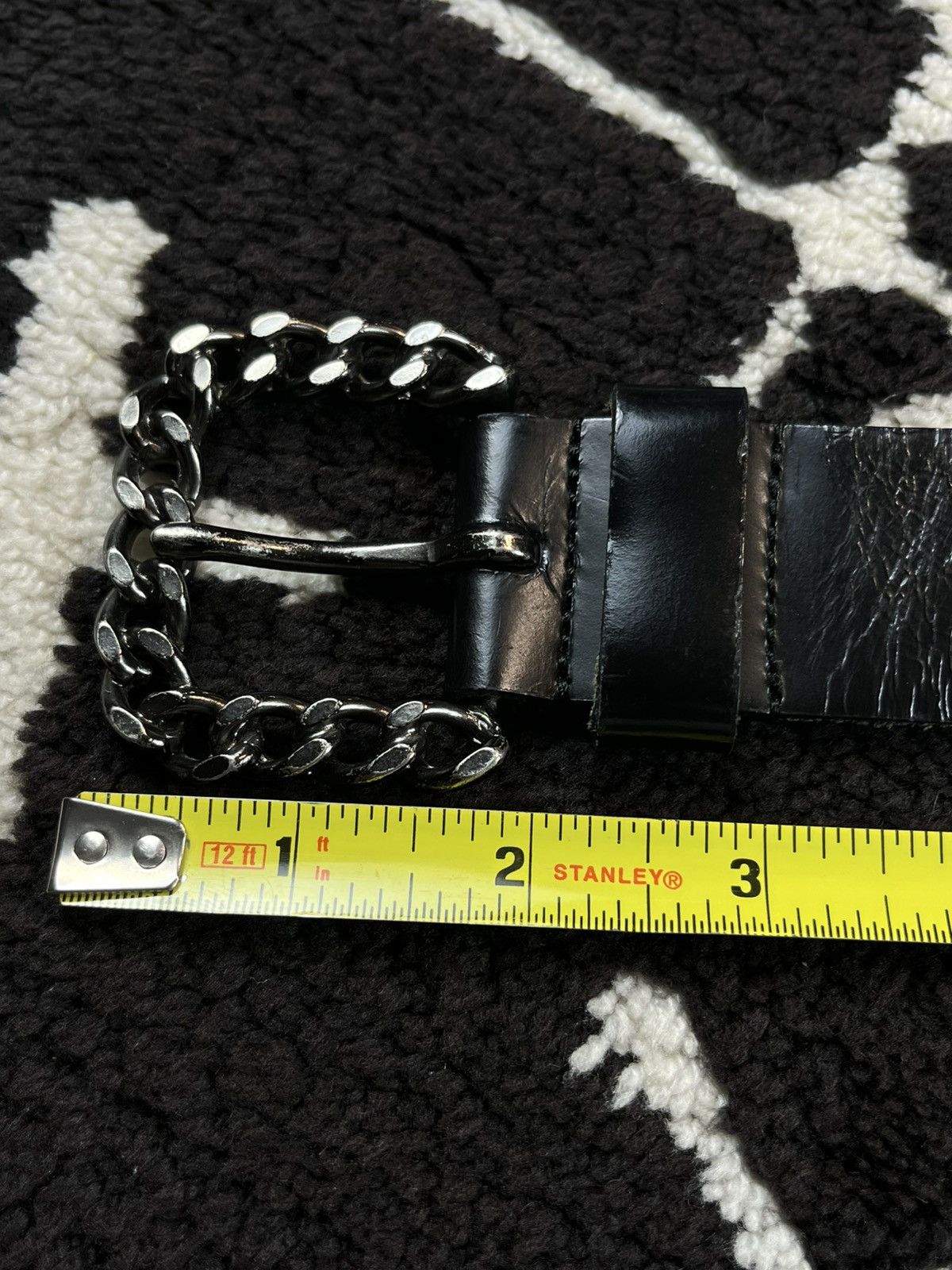 Junya Watanabe Junya Watanabe Chain Link Buckle Leather Belt Black Size ONE SIZE - 4 Thumbnail