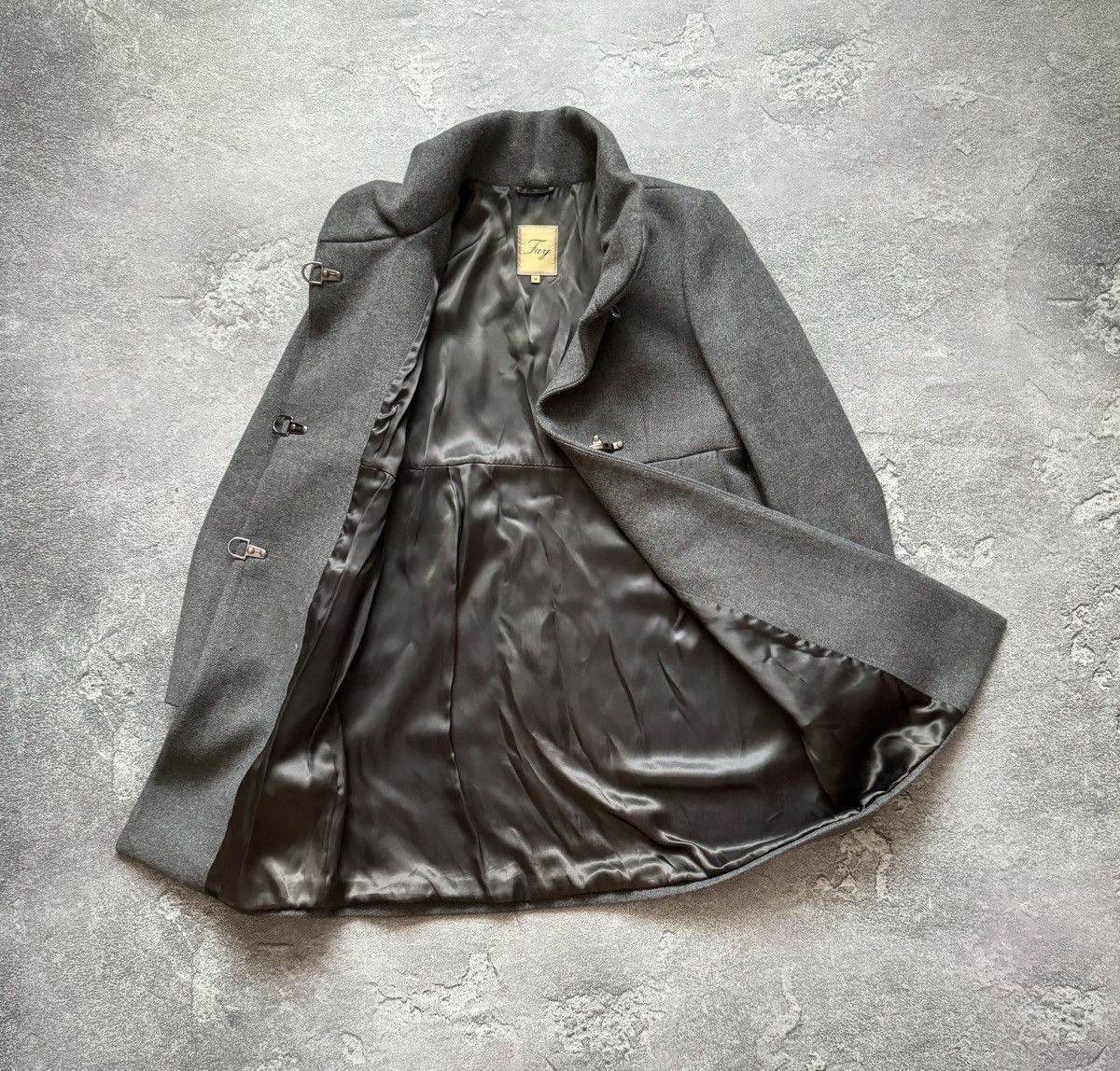 Designer × Fay Fay M wool clasp fastening coat long jacket Wmns Size M / US 6-8 / IT 42-44 - 10 Thumbnail