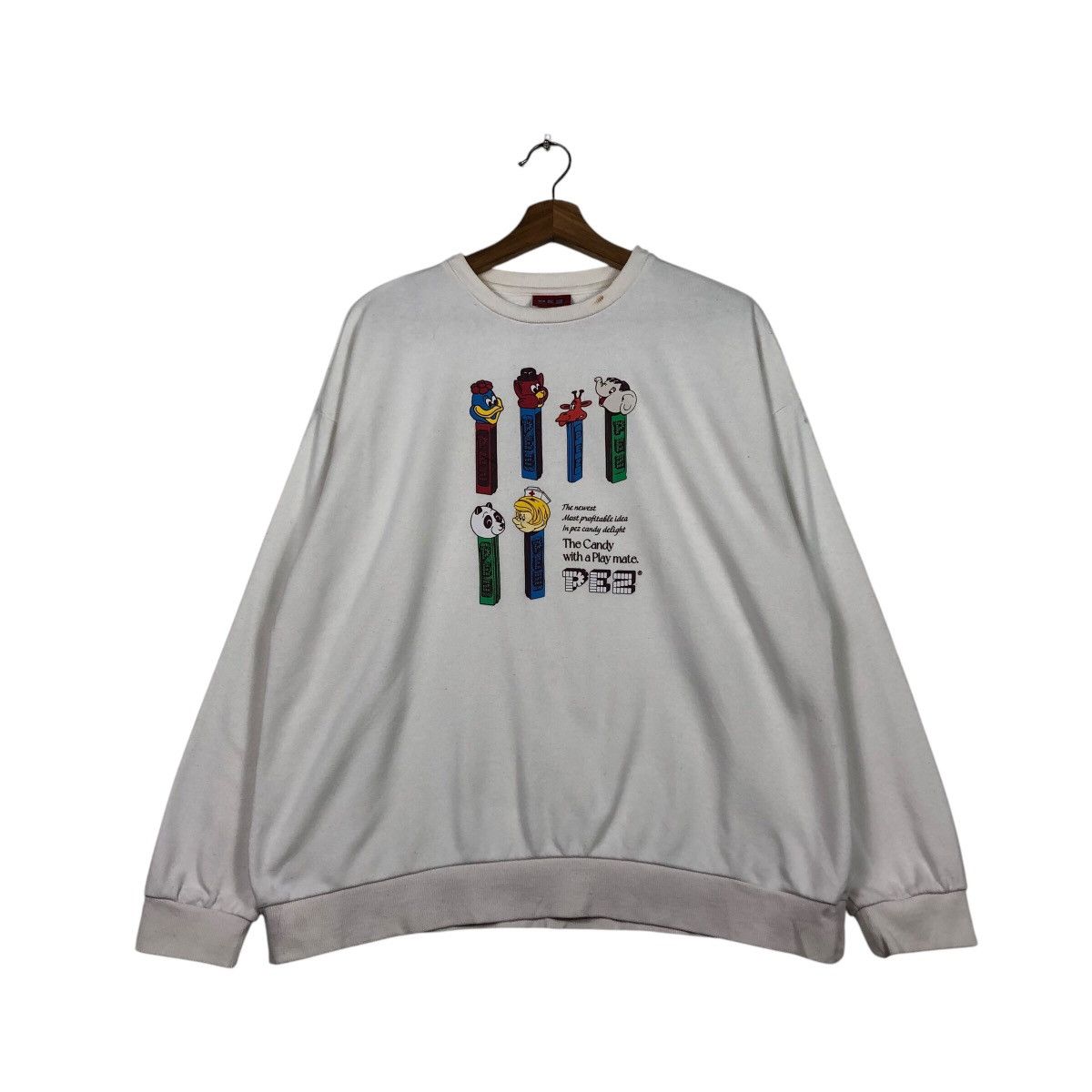 Japanese Brand PEZ Vintage Character Dispenser Crewneck – Rare Promo Piece Size US L / EU 52-54 / 3 - 2 Thumbnail