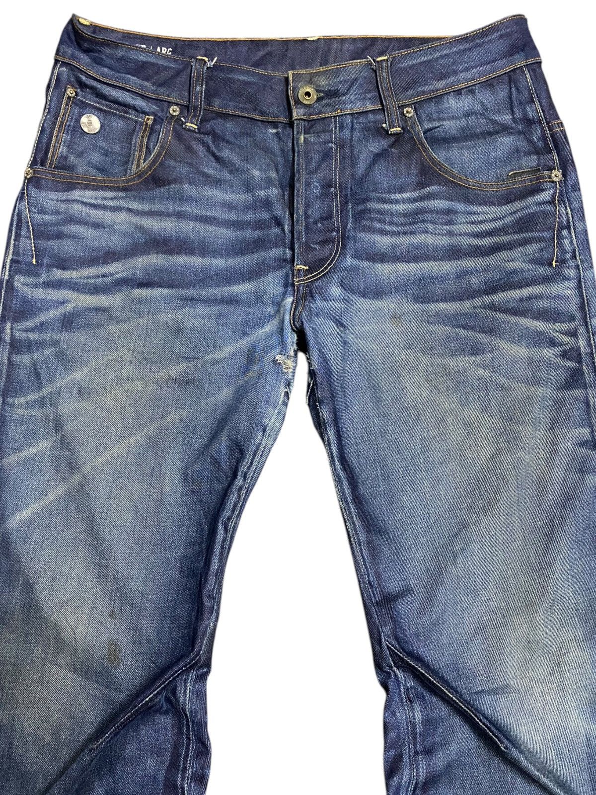 G-Star Vintage Japanese Brands Raw Twist Leg Distressed Slim Jeans Size US 33 - 3 Thumbnail