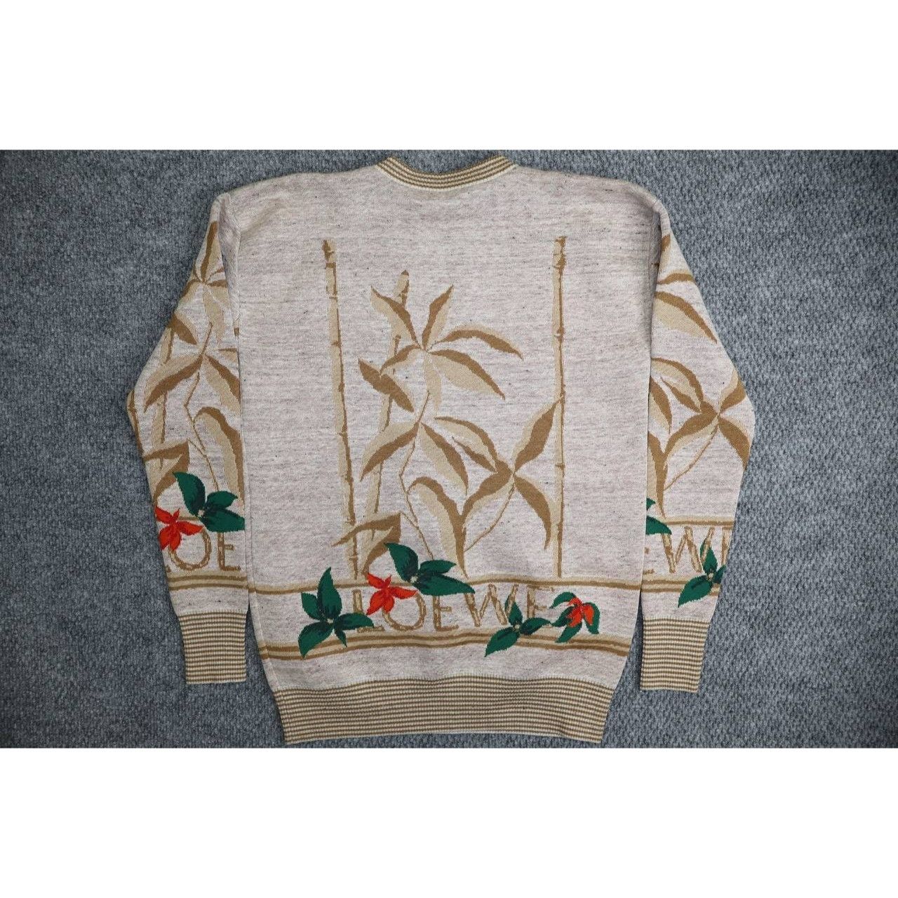Loewe Loewe Men’s Linen Knit Floral Leaves Pullover Sweater Size US M / EU 48-50 / 2 - 2 Thumbnail