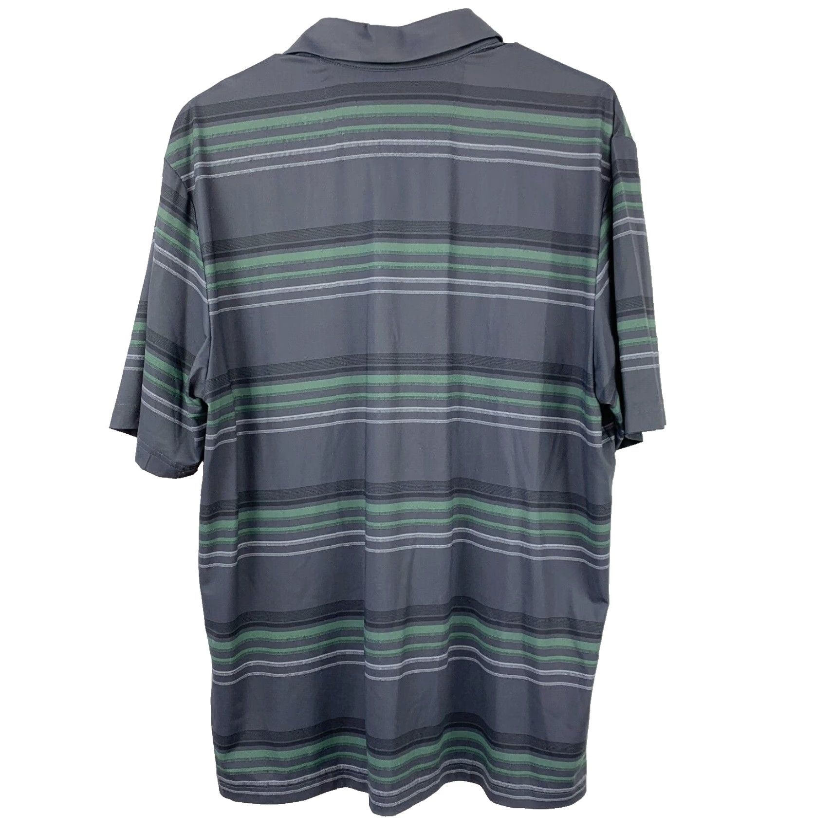 Roundtree & Yorke Roundtree & Yorke Performance Gray Striped Short Sleeve Polo Shirt Mens M Size US M / EU 48-50 / 2 - 5 Thumbnail