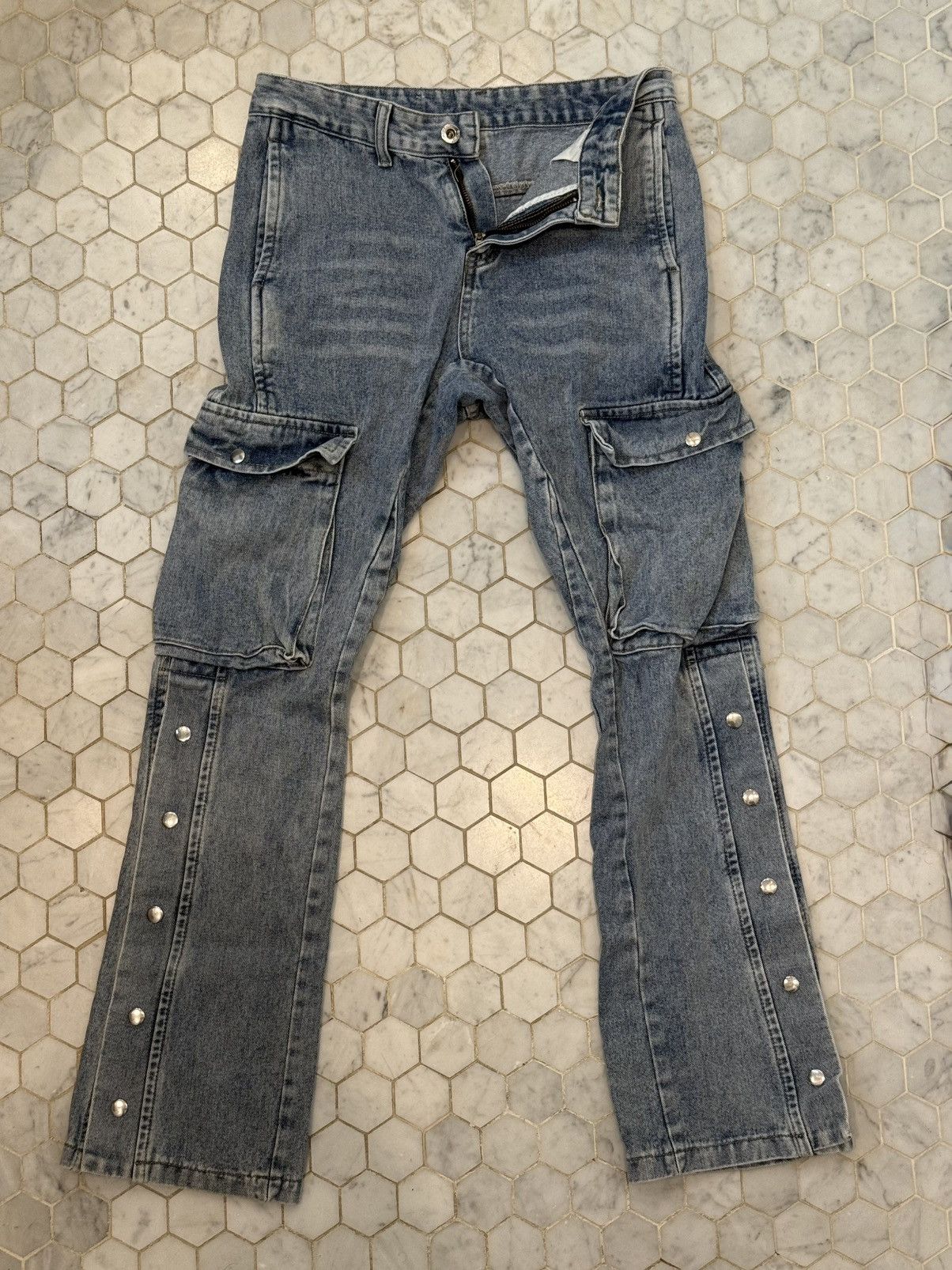 MNML MNML STUDDED CARGO JEANS Size US 30 / EU 46 - 1 Thumbnail