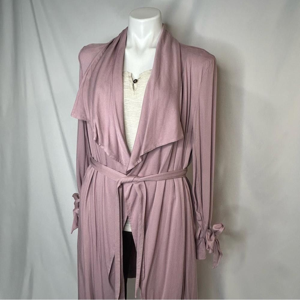 Designer Thread & Supply Rose Mauve Waterfall Duster Trench, Large Size L / US 10 / IT 46 - 2 Thumbnail