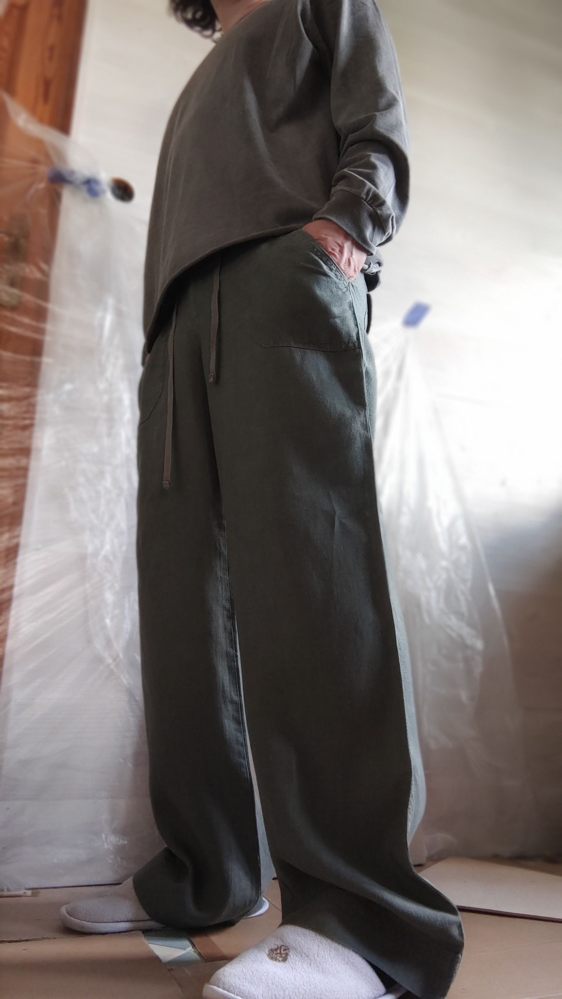 Vintage 100% Linen Pants Flared Baggy Minimalist y2k Vintage Size US 32 / EU 48 - 10 Thumbnail