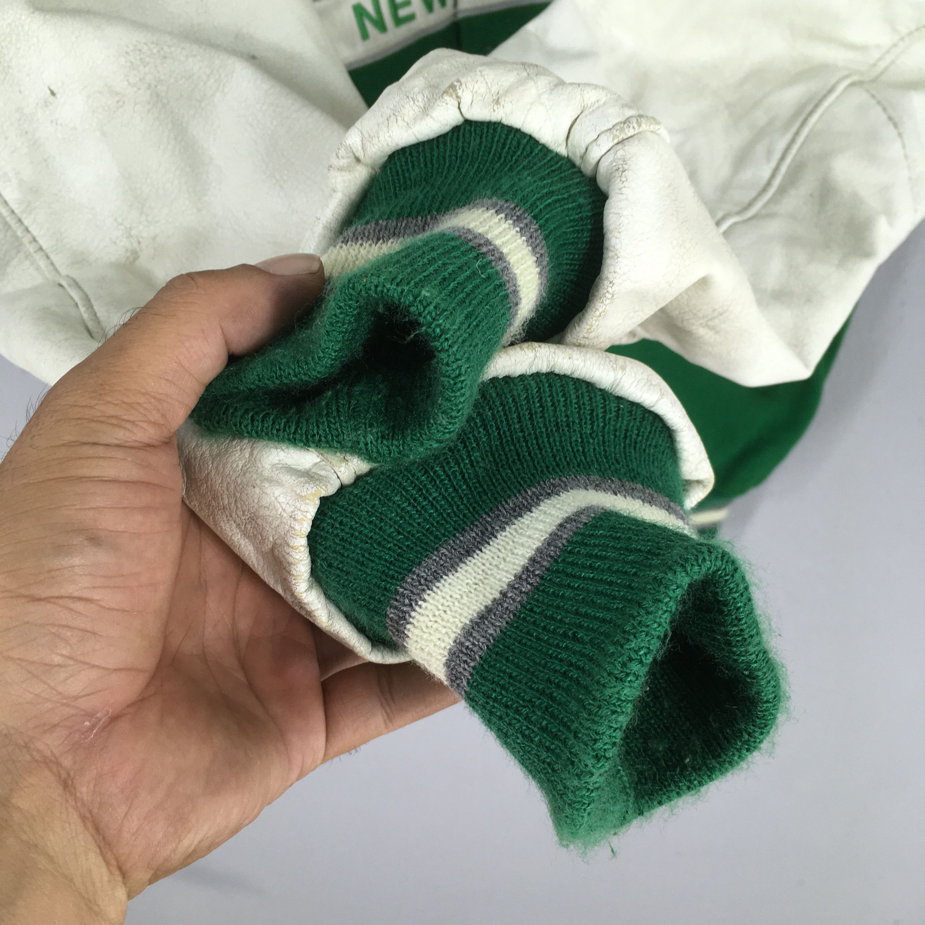 NFL Vintage 90's New York Jets NFL Green Leather Jacket M Size US M / EU 48-50 / 2 - 4 Thumbnail