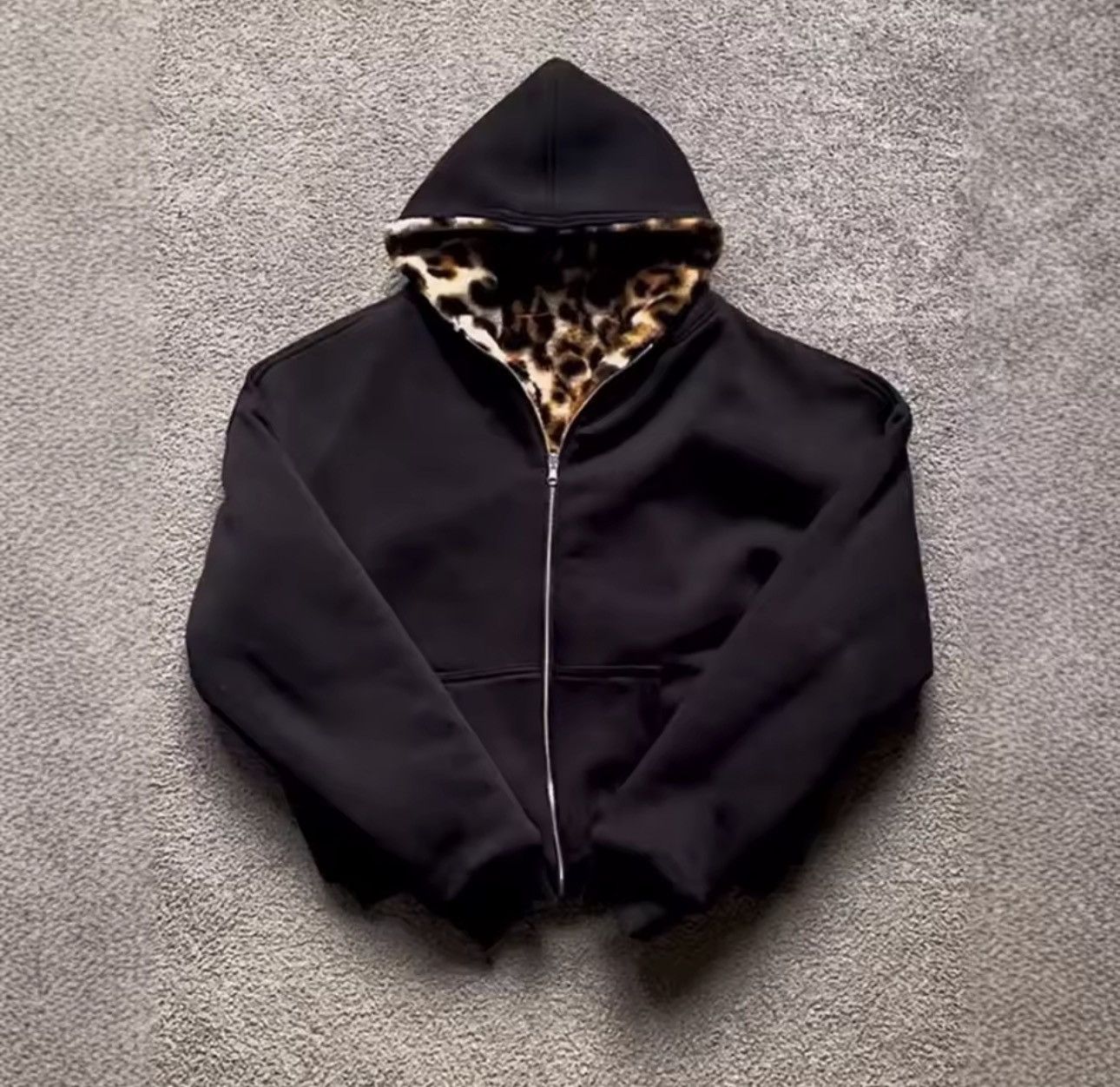 Other Leopard Retro Y2k Hooded Zipper Double Sided Sweatshirt Size US M / EU 48-50 / 2 - 1 Thumbnail