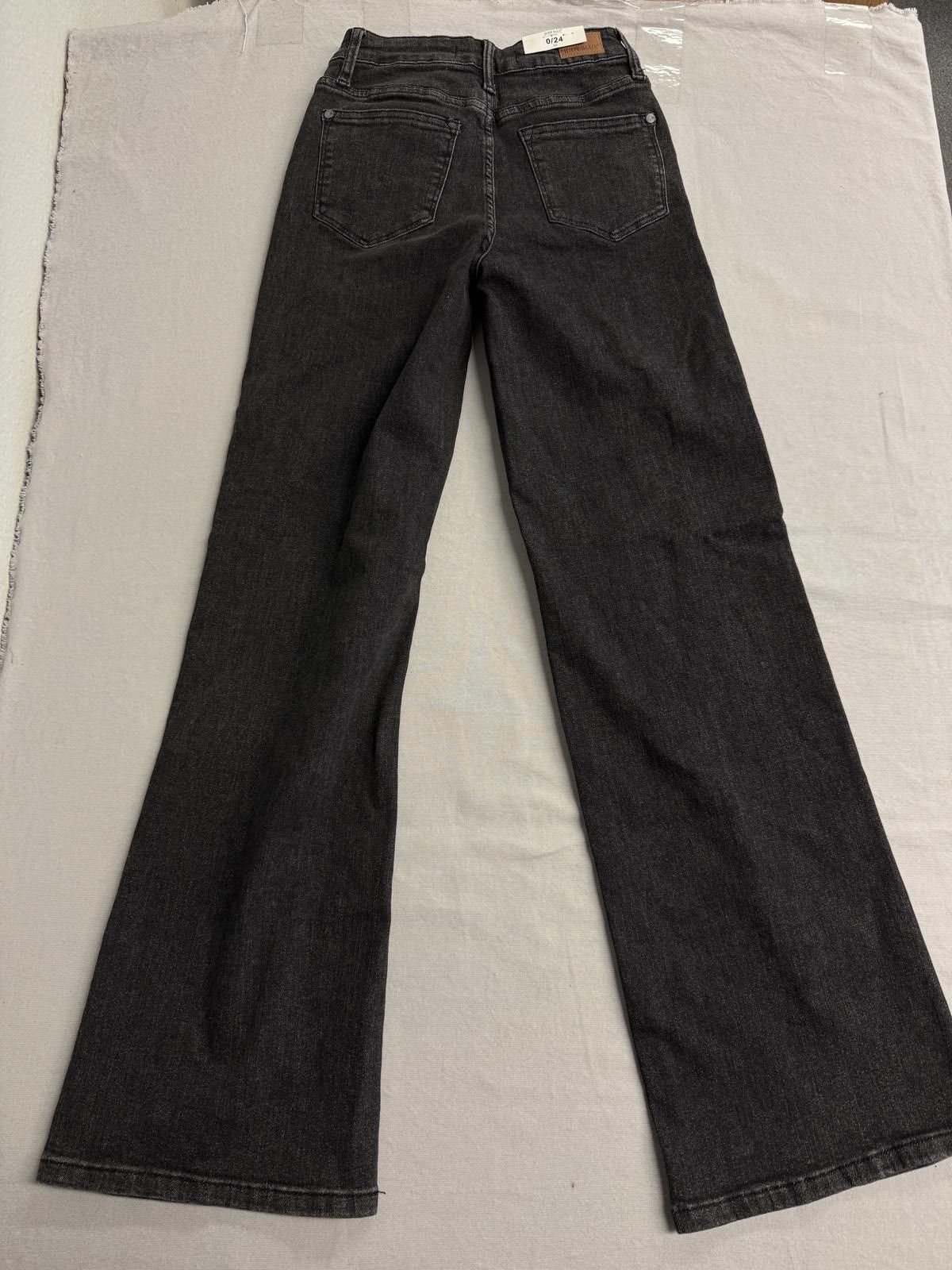 Other Judy Blue Jeans High Waist Washed Black Button Wide Leg 0/24 Size 24" / US 00 / IT 34 - 2 Thumbnail